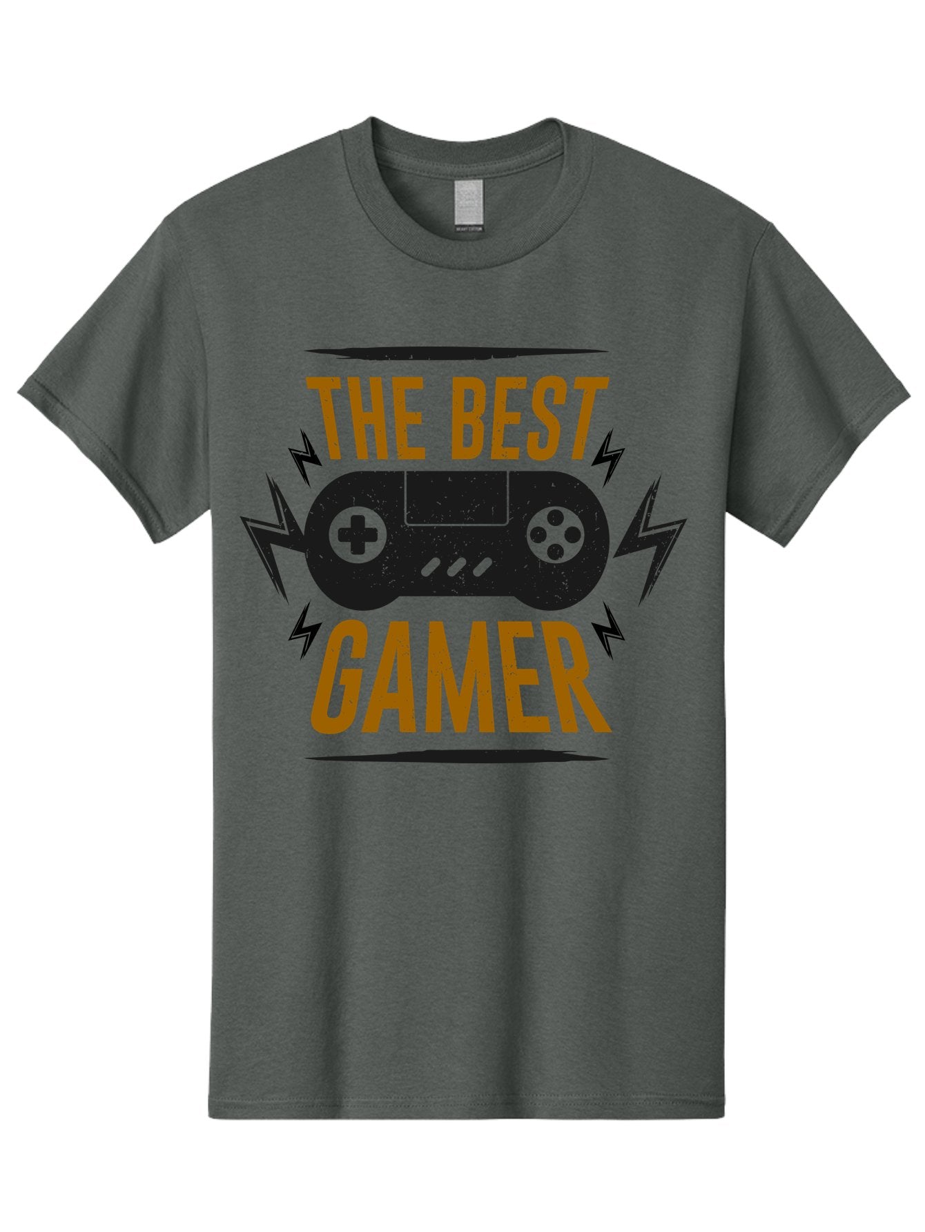 The-Best-Gamer Men'S Graphic Tee, 100% Cotton, Comfortable Casual Summer Wear, Machine Washable, Gaming Controller, Video Games, Gamer Culture, Retro Gaming, Gaming Graphics, Bold Typography, Lightning Bolts -  Aaa662 12