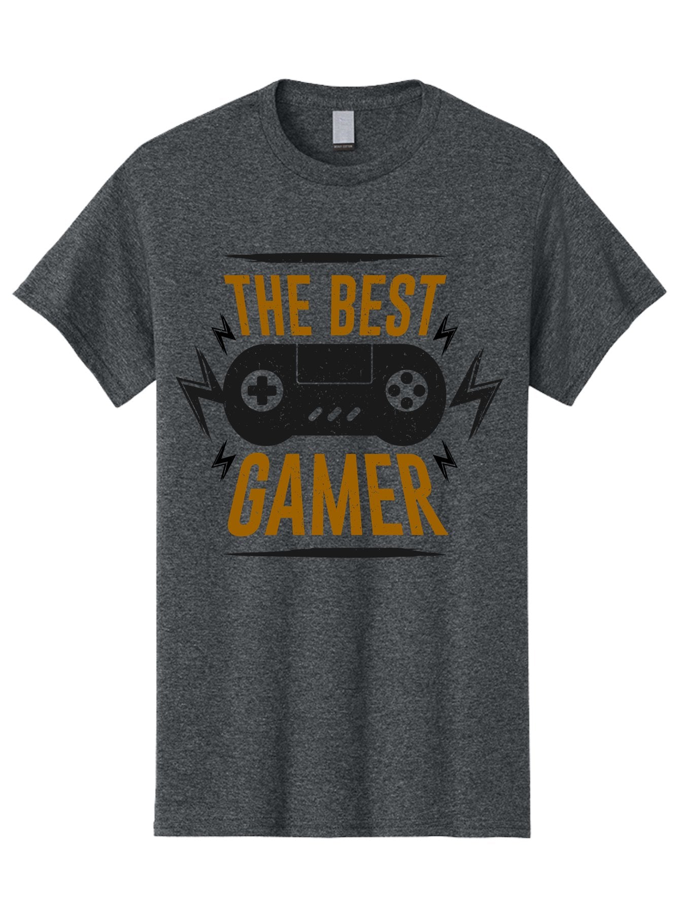 The-Best-Gamer Men'S Graphic Tee, 100% Cotton, Comfortable Casual Summer Wear, Machine Washable, Gaming Controller, Video Games, Gamer Culture, Retro Gaming, Gaming Graphics, Bold Typography, Lightning Bolts -  Aaa662