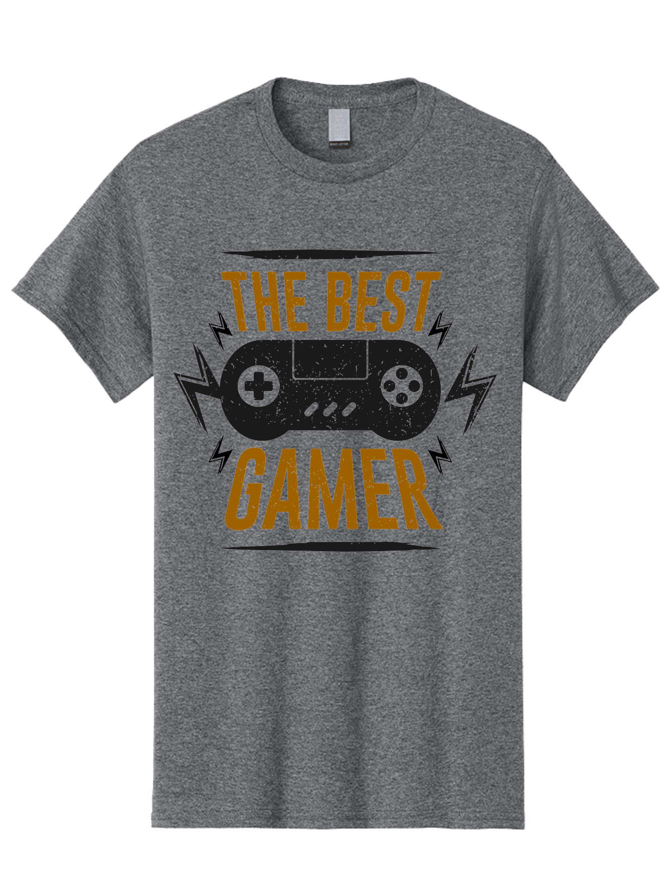 The-Best-Gamer Men'S Graphic Tee, 100% Cotton, Comfortable Casual Summer Wear, Machine Washable, Gaming Controller, Video Games, Gamer Culture, Retro Gaming, Gaming Graphics, Bold Typography, Lightning Bolts -  Aaa662 29