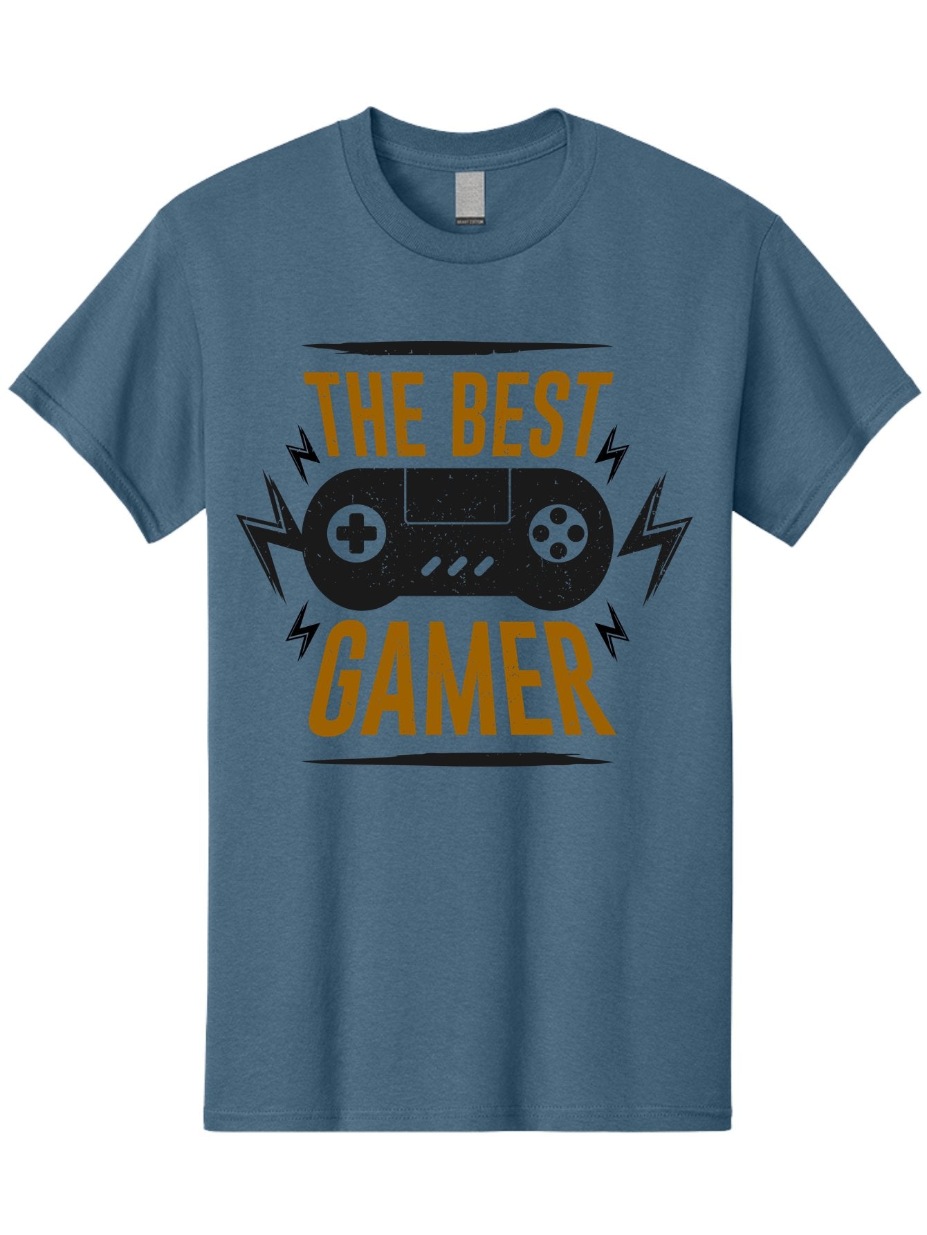 The-Best-Gamer Men'S Graphic Tee, 100% Cotton, Comfortable Casual Summer Wear, Machine Washable, Gaming Controller, Video Games, Gamer Culture, Retro Gaming, Gaming Graphics, Bold Typography, Lightning Bolts -  Aaa662 10