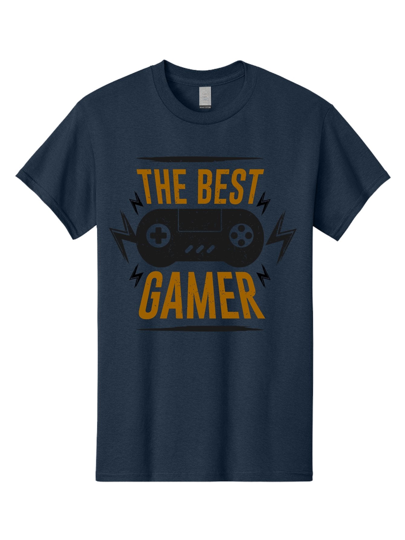 The-Best-Gamer Men'S Graphic Tee, 100% Cotton, Comfortable Casual Summer Wear, Machine Washable, Gaming Controller, Video Games, Gamer Culture, Retro Gaming, Gaming Graphics, Bold Typography, Lightning Bolts -  Aaa662