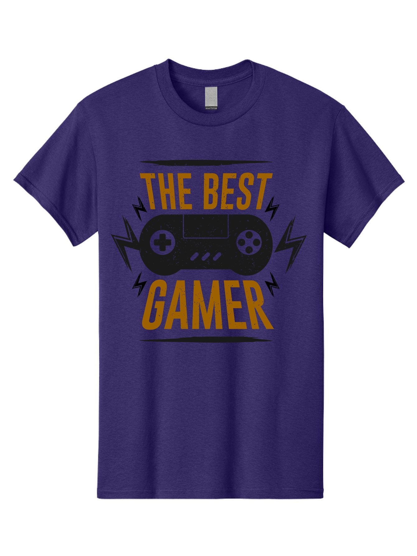 The-Best-Gamer Men'S Graphic Tee, 100% Cotton, Comfortable Casual Summer Wear, Machine Washable, Gaming Controller, Video Games, Gamer Culture, Retro Gaming, Gaming Graphics, Bold Typography, Lightning Bolts -  Aaa662 3