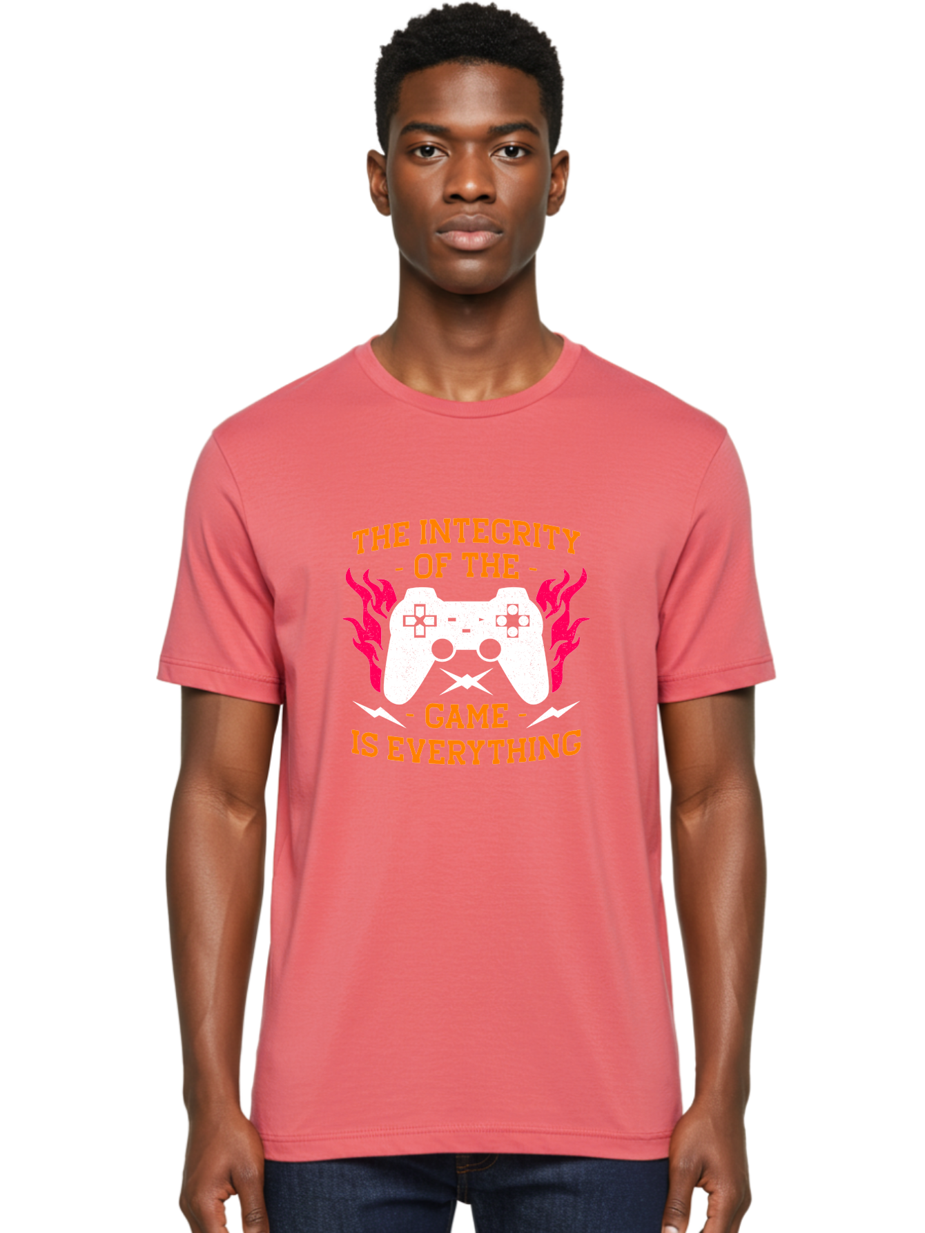 The-Integrity-Of-The-Game-Is-Everything Men'S Graphic Tee, 100% Cotton, Comfortable Casual Summer Wear, Machine Washable, Gaming Quote, Video Game Controller, Gaming Culture, Esports, Fair Play, Gaming Community, Competitive Gaming, -  Aaa663 24