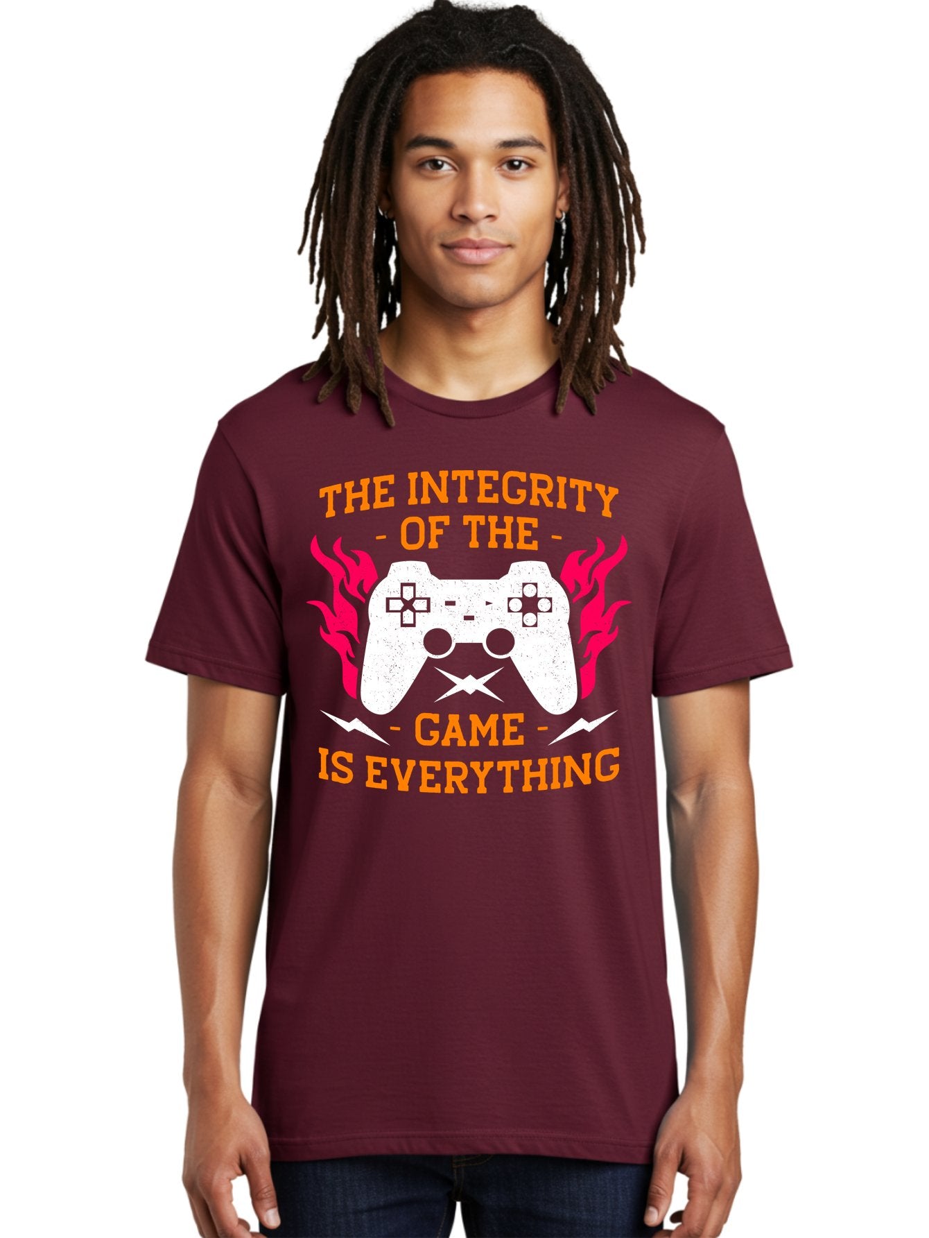 The-Integrity-Of-The-Game-Is-Everything Men'S Graphic Tee, 100% Cotton, Comfortable Casual Summer Wear, Machine Washable, Gaming Quote, Video Game Controller, Gaming Culture, Esports, Fair Play, Gaming Community, Competitive Gaming, -  Aaa663 26