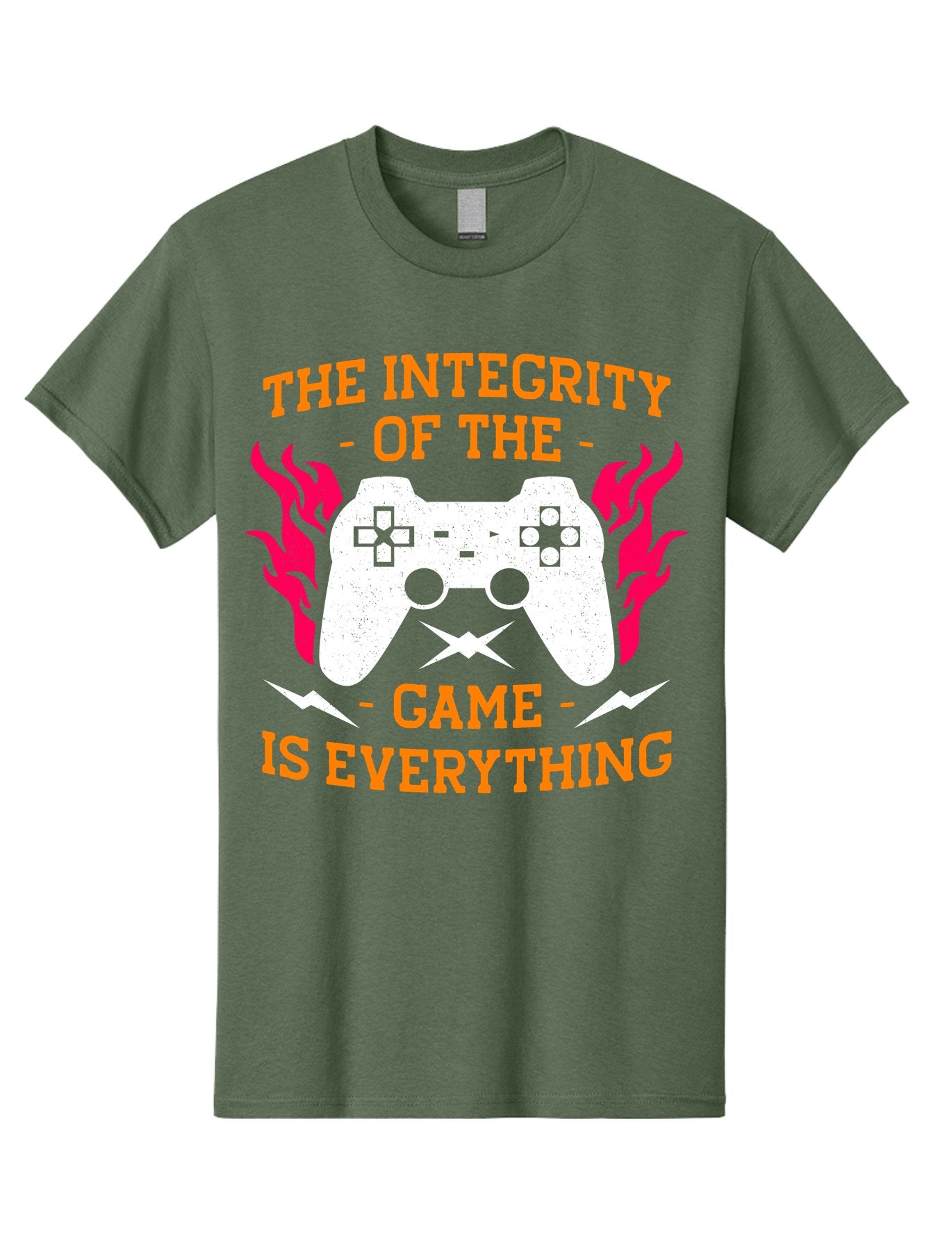 The-Integrity-Of-The-Game-Is-Everything Men'S Graphic Tee, 100% Cotton, Comfortable Casual Summer Wear, Machine Washable, Gaming Quote, Video Game Controller, Gaming Culture, Esports, Fair Play, Gaming Community, Competitive Gaming, -  Aaa663