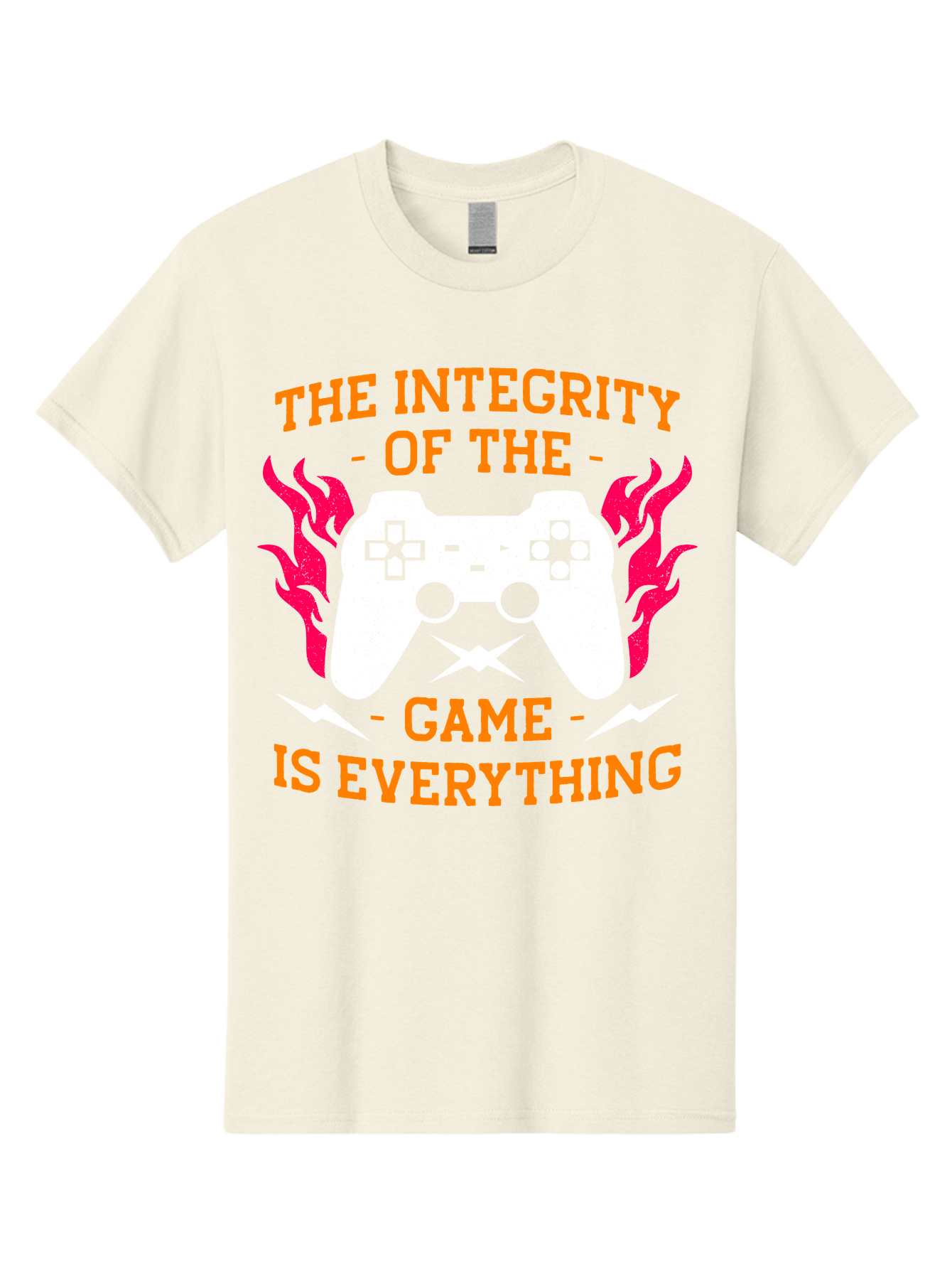The-Integrity-Of-The-Game-Is-Everything Men'S Graphic Tee, 100% Cotton, Comfortable Casual Summer Wear, Machine Washable, Gaming Quote, Video Game Controller, Gaming Culture, Esports, Fair Play, Gaming Community, Competitive Gaming, -  Aaa663