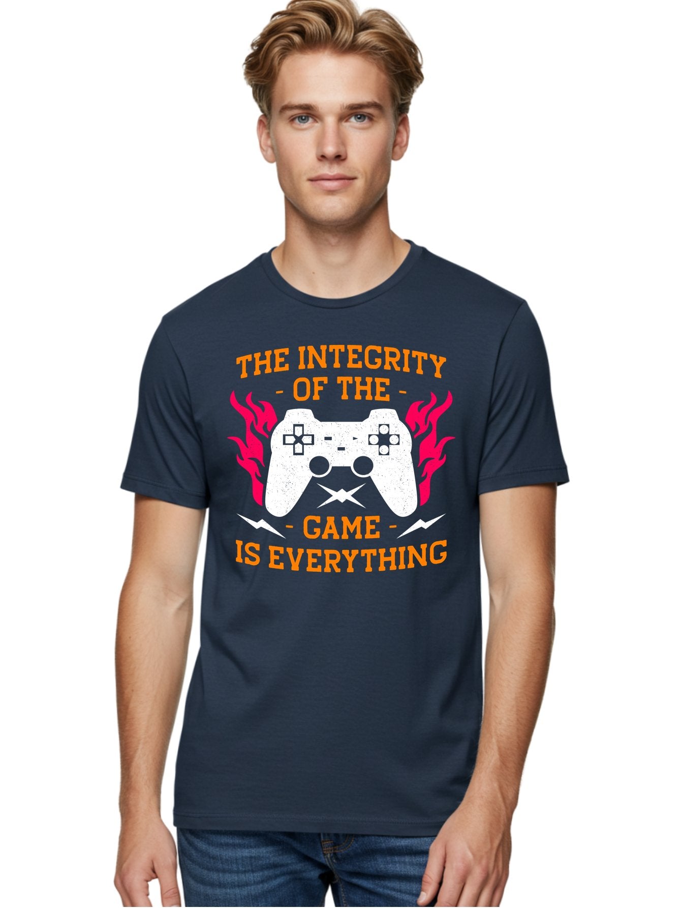 The-Integrity-Of-The-Game-Is-Everything Men'S Graphic Tee, 100% Cotton, Comfortable Casual Summer Wear, Machine Washable, Gaming Quote, Video Game Controller, Gaming Culture, Esports, Fair Play, Gaming Community, Competitive Gaming, -  Aaa663 20