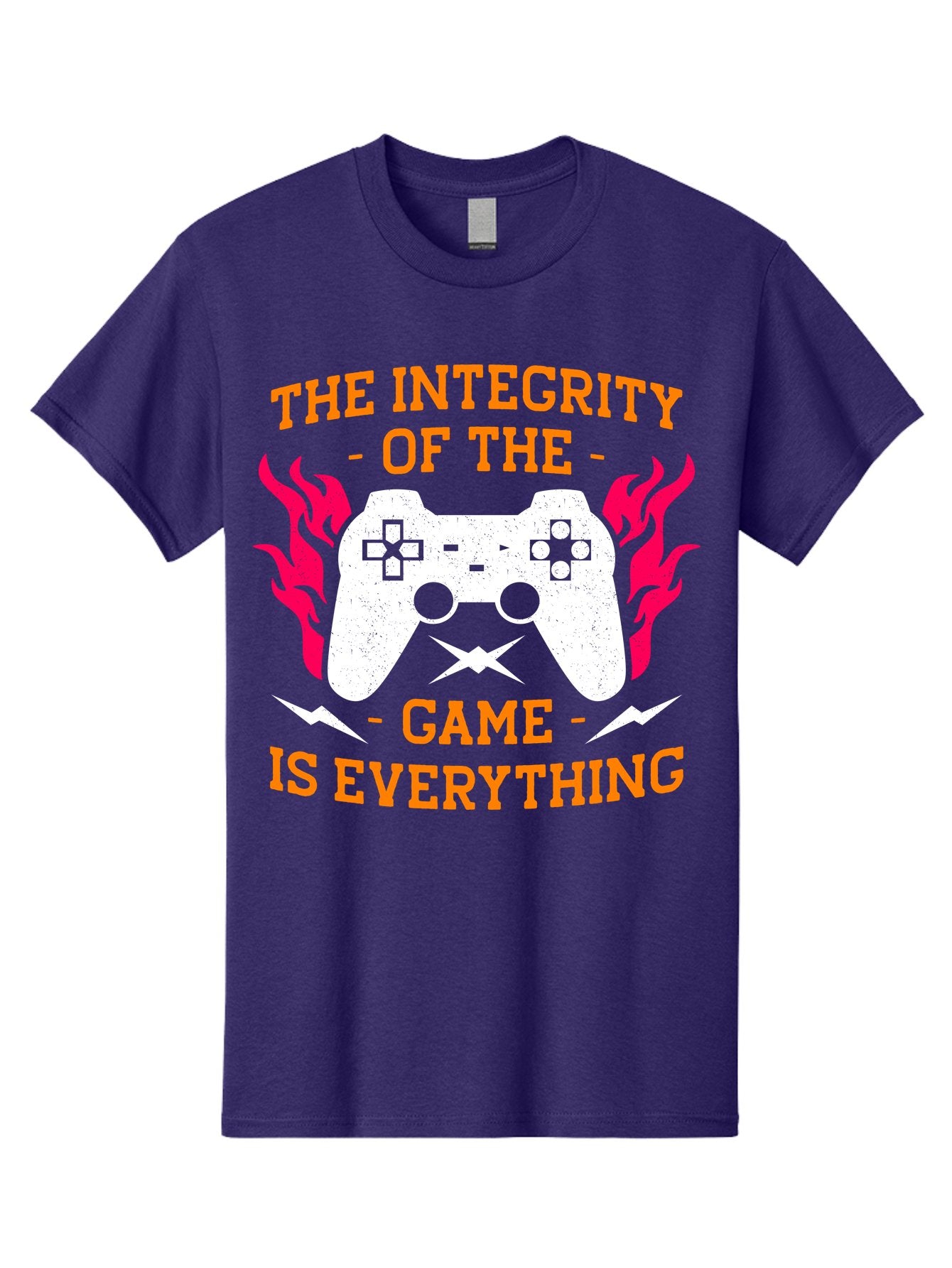 The-Integrity-Of-The-Game-Is-Everything Men'S Graphic Tee, 100% Cotton, Comfortable Casual Summer Wear, Machine Washable, Gaming Quote, Video Game Controller, Gaming Culture, Esports, Fair Play, Gaming Community, Competitive Gaming, -  Aaa663