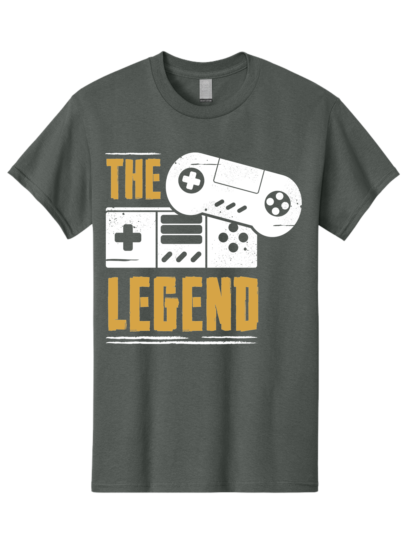 The-Legend Men'S Graphic Tee, 100% Cotton, Comfortable Casual Summer Wear, Machine Washable, Vintage Game Controller, Retro Gaming, Nostalgic Feel, Classic Video Games, Gaming Culture, Retro Tech, Pixel Art, Gaming Nostalgia -  Aaa664 3