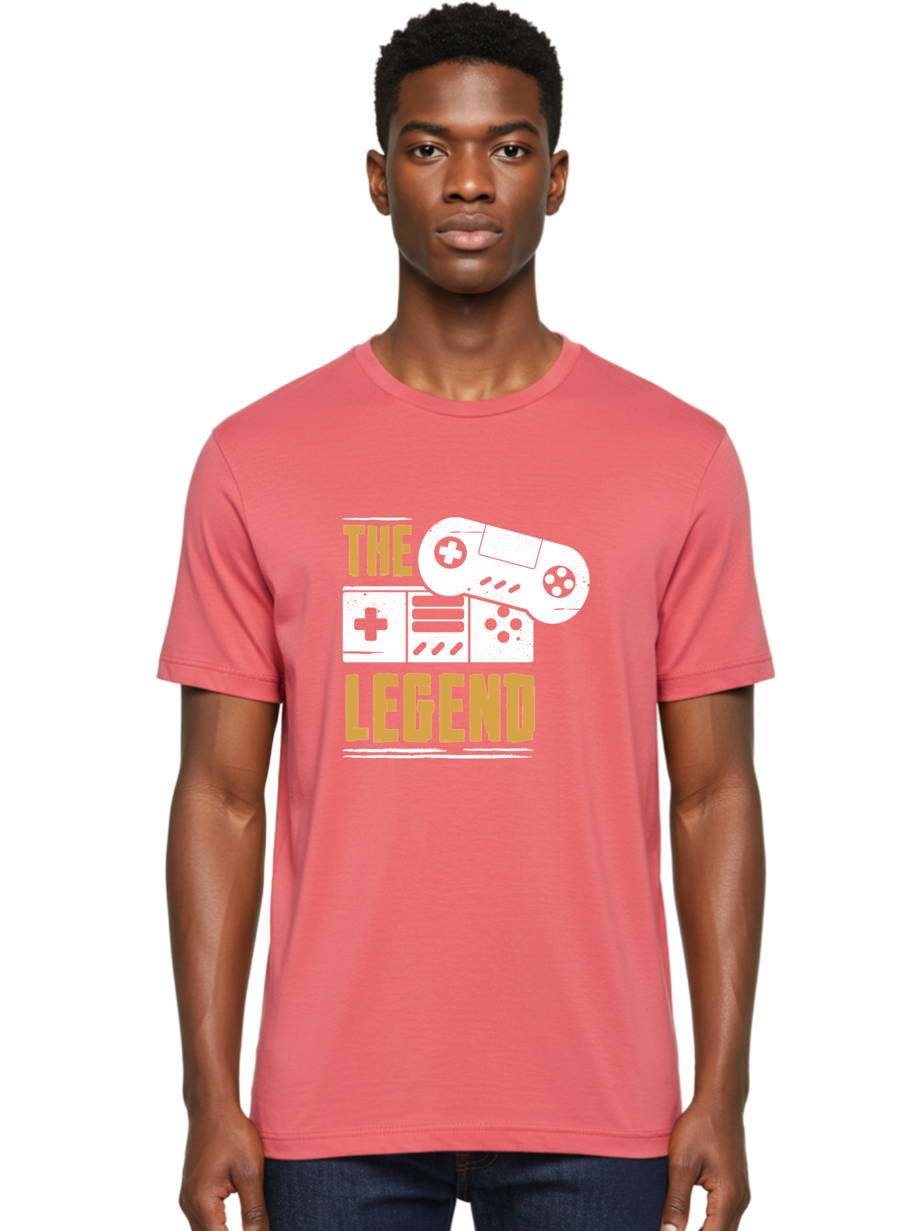 The-Legend Men'S Graphic Tee, 100% Cotton, Comfortable Casual Summer Wear, Machine Washable, Vintage Game Controller, Retro Gaming, Nostalgic Feel, Classic Video Games, Gaming Culture, Retro Tech, Pixel Art, Gaming Nostalgia -  Aaa664 6