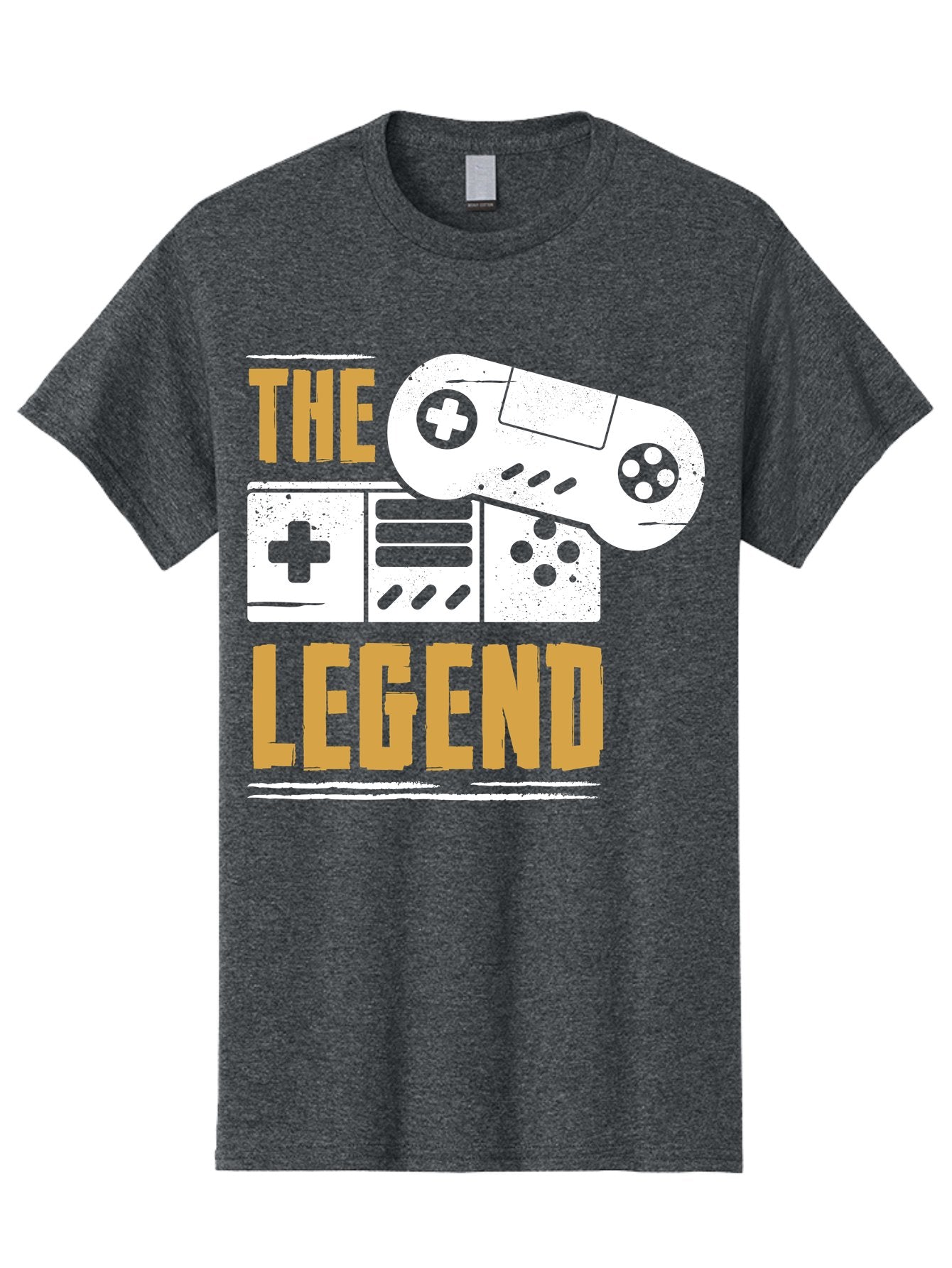 The-Legend Men'S Graphic Tee, 100% Cotton, Comfortable Casual Summer Wear, Machine Washable, Vintage Game Controller, Retro Gaming, Nostalgic Feel, Classic Video Games, Gaming Culture, Retro Tech, Pixel Art, Gaming Nostalgia -  Aaa664 11