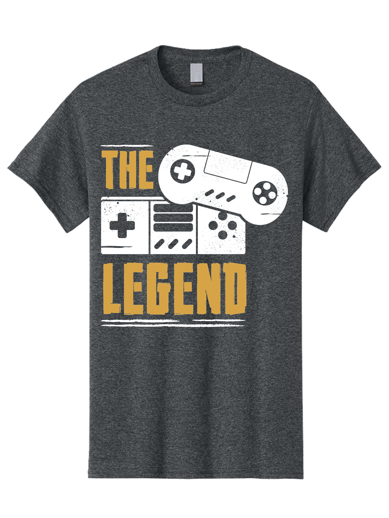 The-Legend Men'S Graphic Tee, 100% Cotton, Comfortable Casual Summer Wear, Machine Washable, Vintage Game Controller, Retro Gaming, Nostalgic Feel, Classic Video Games, Gaming Culture, Retro Tech, Pixel Art, Gaming Nostalgia -  Aaa664 21