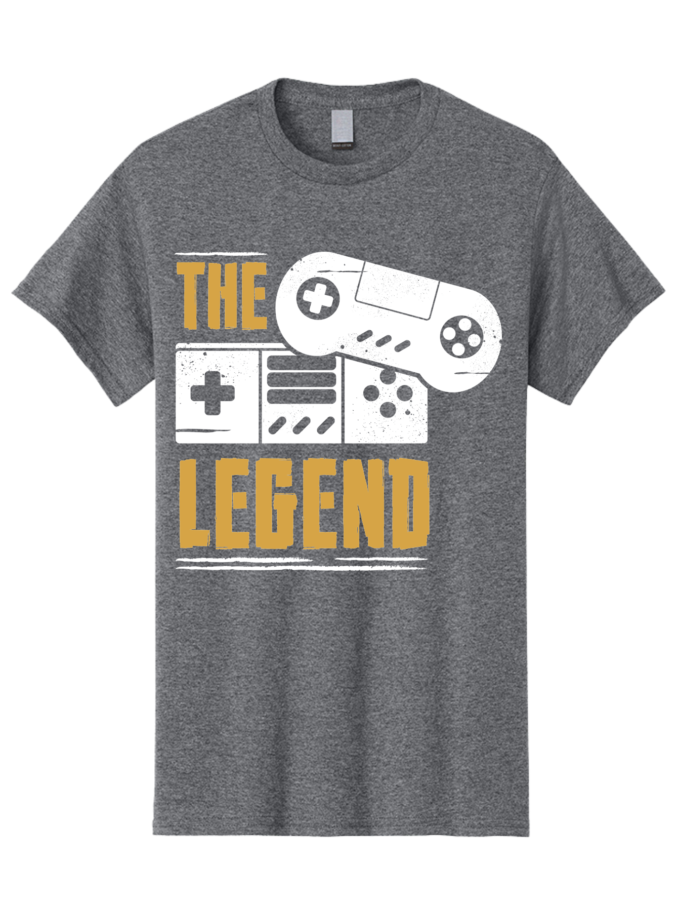 The-Legend Men'S Graphic Tee, 100% Cotton, Comfortable Casual Summer Wear, Machine Washable, Vintage Game Controller, Retro Gaming, Nostalgic Feel, Classic Video Games, Gaming Culture, Retro Tech, Pixel Art, Gaming Nostalgia -  Aaa664 9