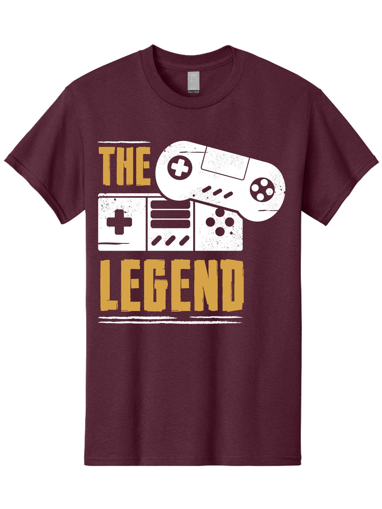 The-Legend Men'S Graphic Tee, 100% Cotton, Comfortable Casual Summer Wear, Machine Washable, Vintage Game Controller, Retro Gaming, Nostalgic Feel, Classic Video Games, Gaming Culture, Retro Tech, Pixel Art, Gaming Nostalgia -  Aaa664 13