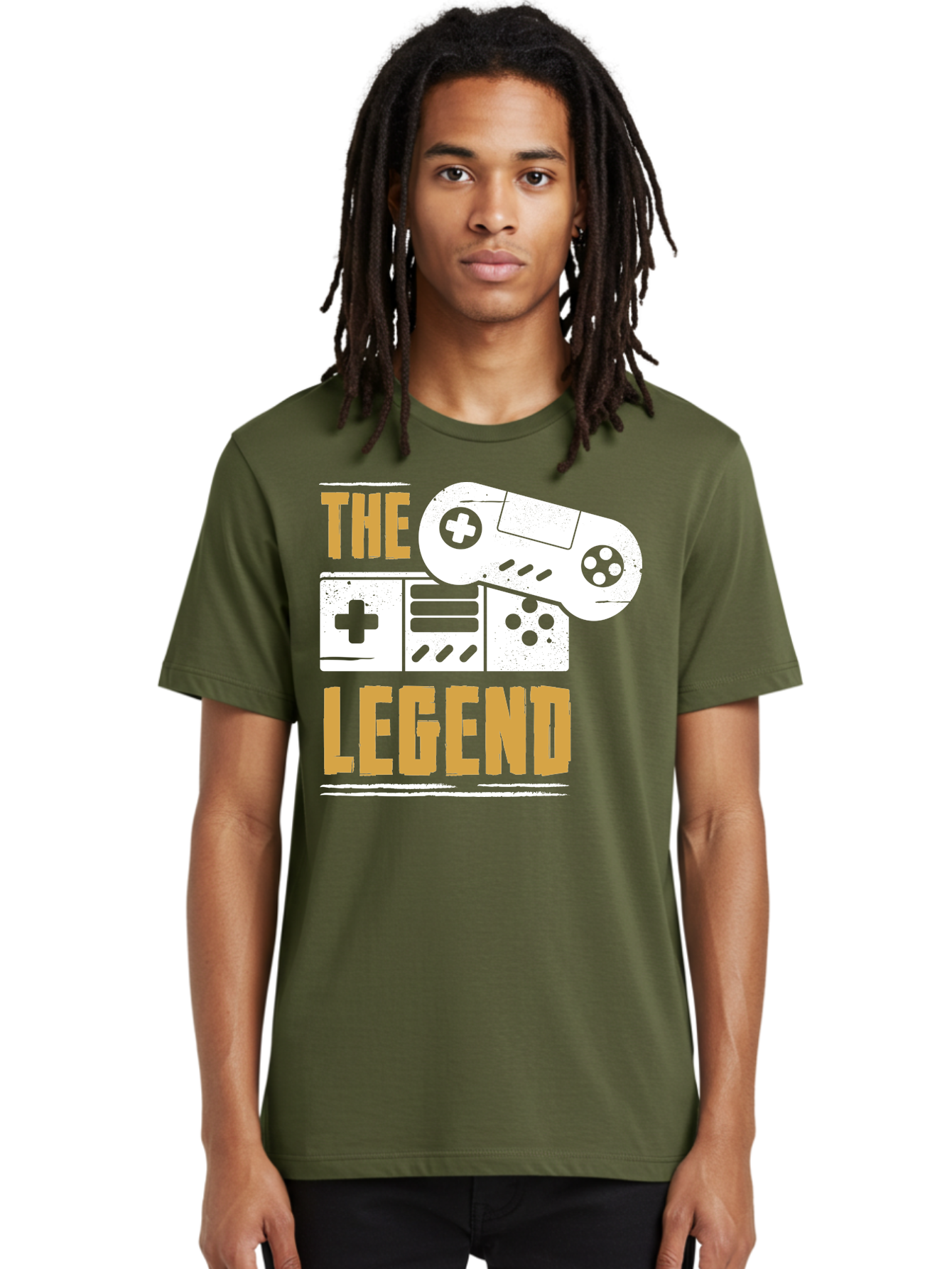 The-Legend Men'S Graphic Tee, 100% Cotton, Comfortable Casual Summer Wear, Machine Washable, Vintage Game Controller, Retro Gaming, Nostalgic Feel, Classic Video Games, Gaming Culture, Retro Tech, Pixel Art, Gaming Nostalgia -  Aaa664 16