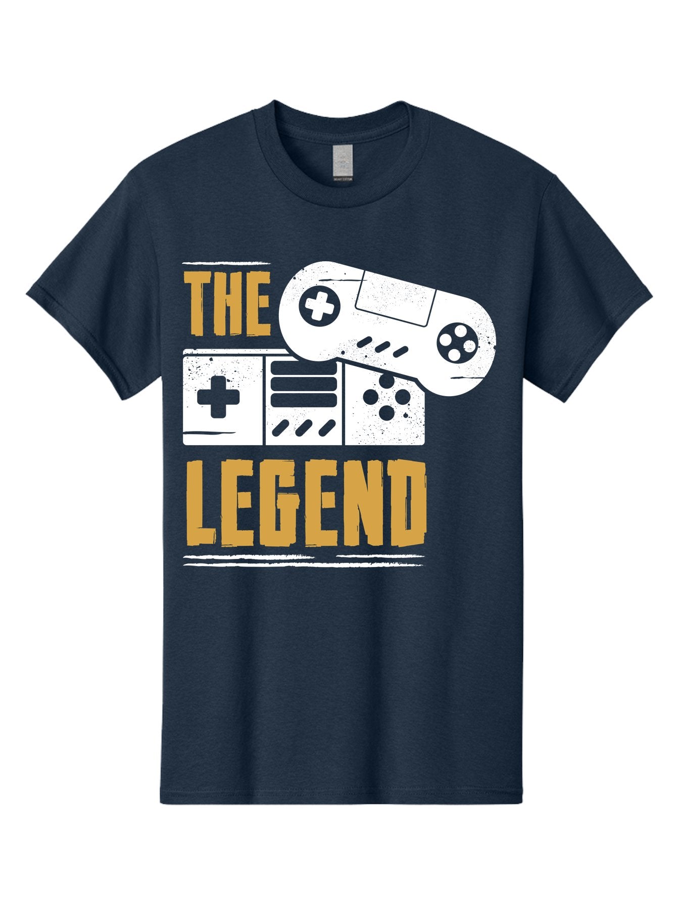 The-Legend Men'S Graphic Tee, 100% Cotton, Comfortable Casual Summer Wear, Machine Washable, Vintage Game Controller, Retro Gaming, Nostalgic Feel, Classic Video Games, Gaming Culture, Retro Tech, Pixel Art, Gaming Nostalgia -  Aaa664 3