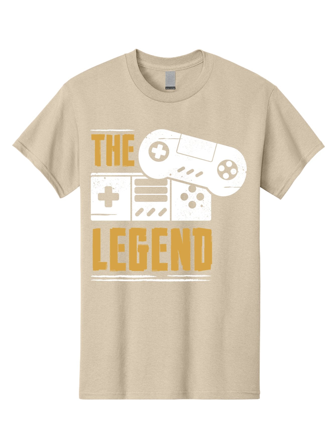 The-Legend Men'S Graphic Tee, 100% Cotton, Comfortable Casual Summer Wear, Machine Washable, Vintage Game Controller, Retro Gaming, Nostalgic Feel, Classic Video Games, Gaming Culture, Retro Tech, Pixel Art, Gaming Nostalgia -  Aaa664 12
