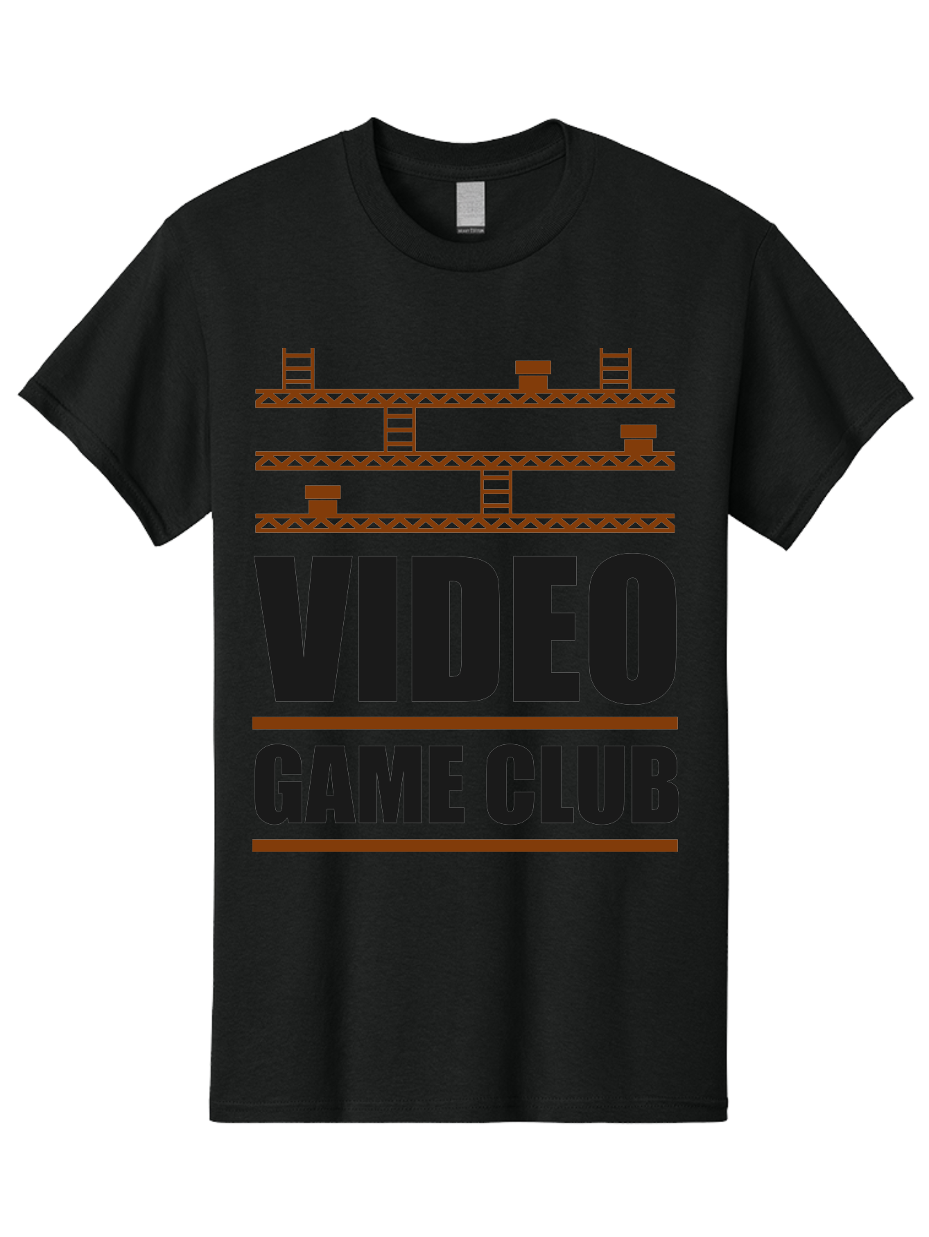 Video-Game-Club Men'S Graphic Tee, 100% Cotton, Comfortable Casual Summer Wear, Machine Washable, Video Game Club, Gaming Community, Retro Gaming, Pixel Art, Ladders, Platforms, Online Gaming Group, Gaming Culture -  Aaa665
