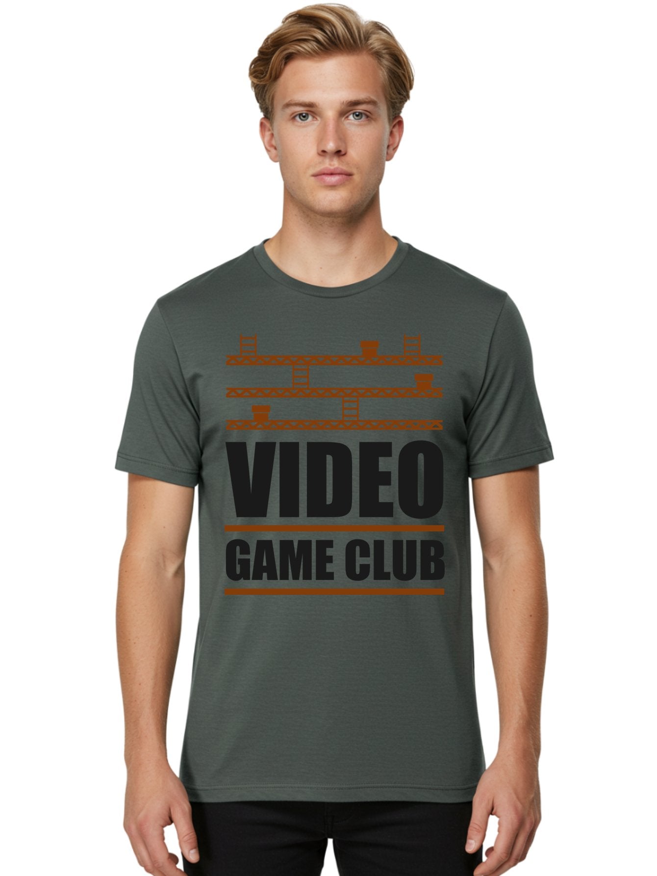 Video-Game-Club Men'S Graphic Tee, 100% Cotton, Comfortable Casual Summer Wear, Machine Washable, Video Game Club, Gaming Community, Retro Gaming, Pixel Art, Ladders, Platforms, Online Gaming Group, Gaming Culture -  Aaa665 28