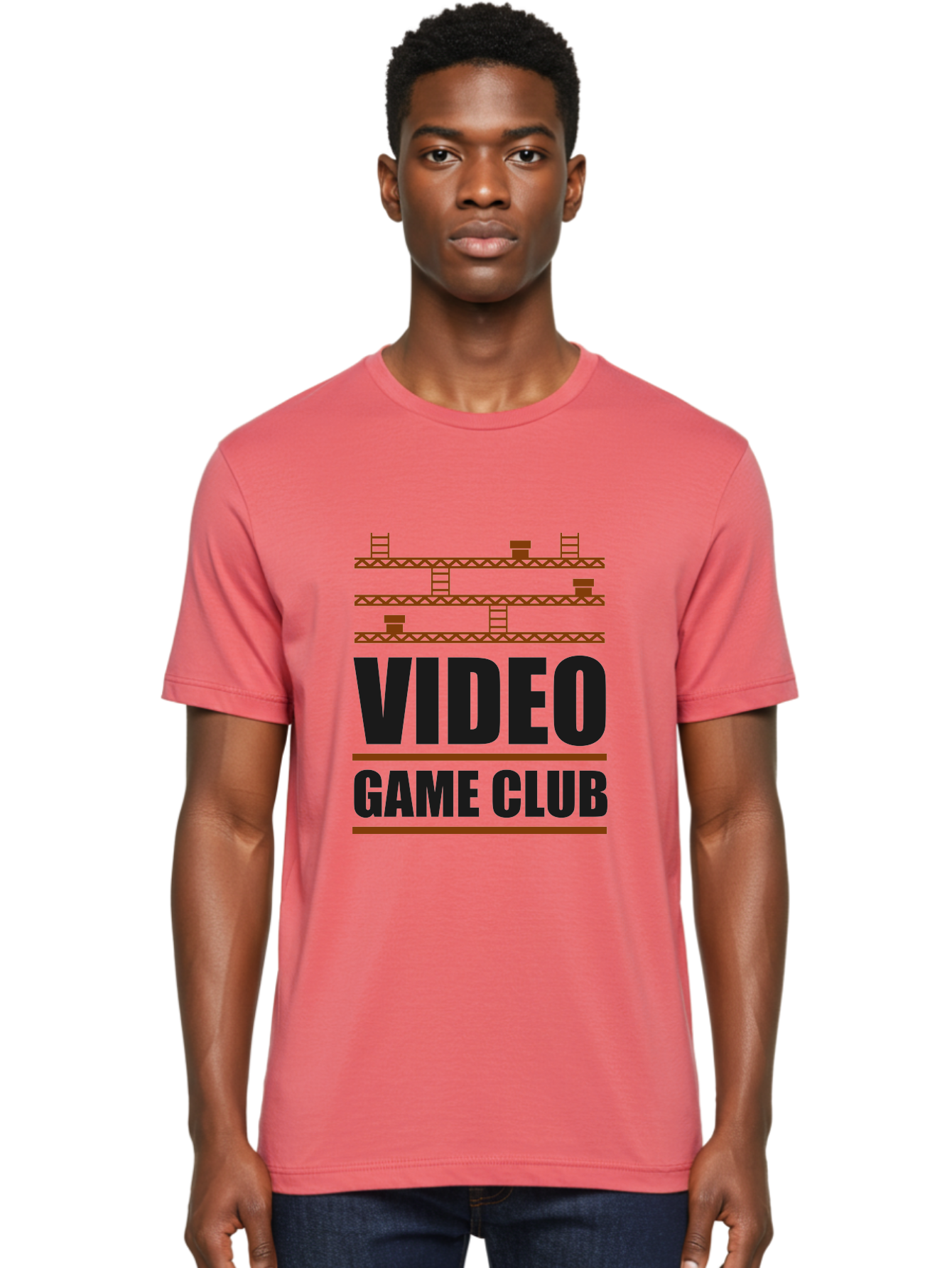 Video-Game-Club Men'S Graphic Tee, 100% Cotton, Comfortable Casual Summer Wear, Machine Washable, Video Game Club, Gaming Community, Retro Gaming, Pixel Art, Ladders, Platforms, Online Gaming Group, Gaming Culture -  Aaa665 6