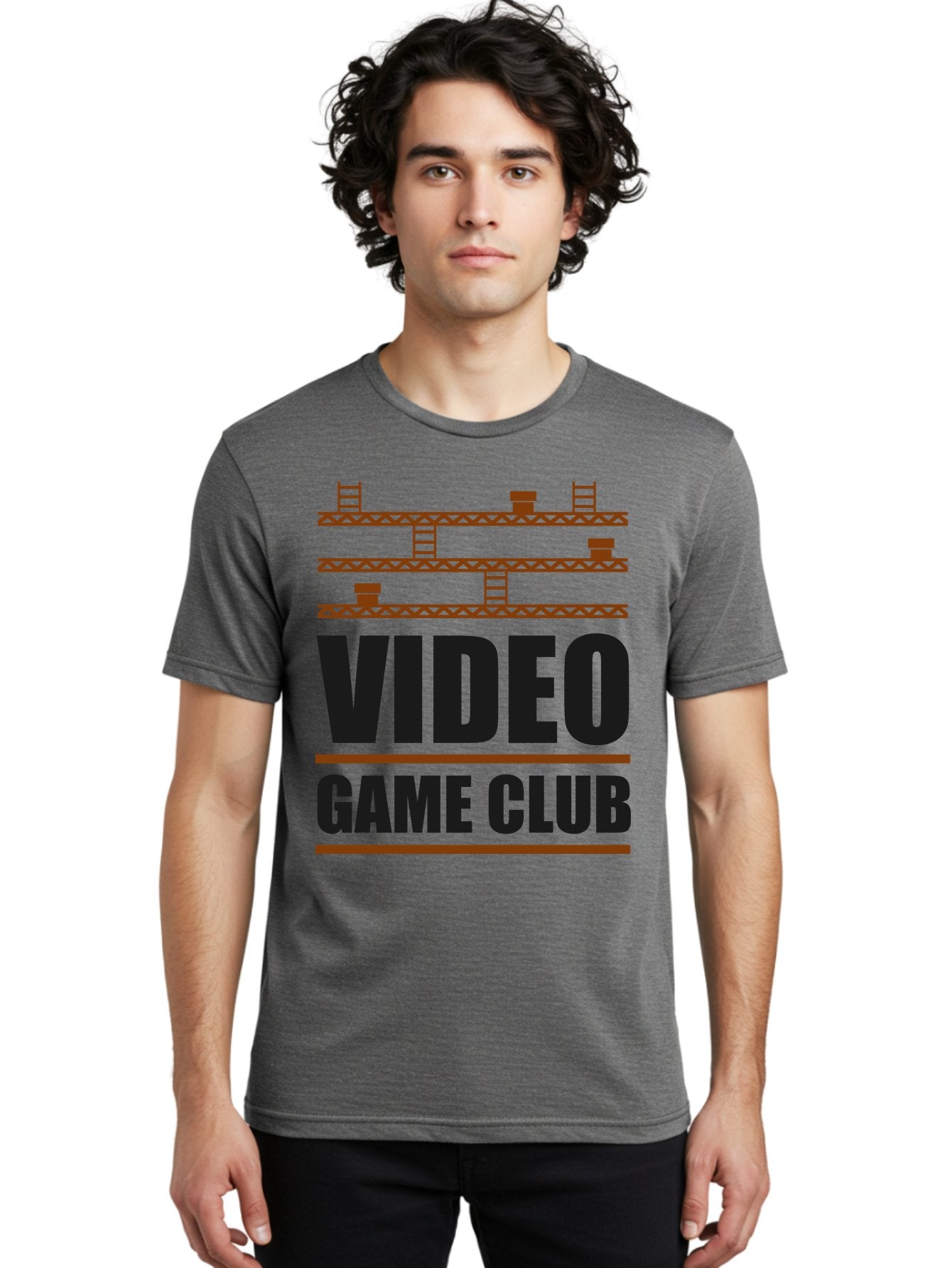 Video-Game-Club Men'S Graphic Tee, 100% Cotton, Comfortable Casual Summer Wear, Machine Washable, Video Game Club, Gaming Community, Retro Gaming, Pixel Art, Ladders, Platforms, Online Gaming Group, Gaming Culture -  Aaa665 30