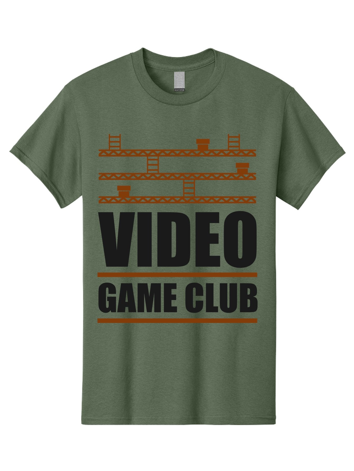 Video-Game-Club Men'S Graphic Tee, 100% Cotton, Comfortable Casual Summer Wear, Machine Washable, Video Game Club, Gaming Community, Retro Gaming, Pixel Art, Ladders, Platforms, Online Gaming Group, Gaming Culture -  Aaa665