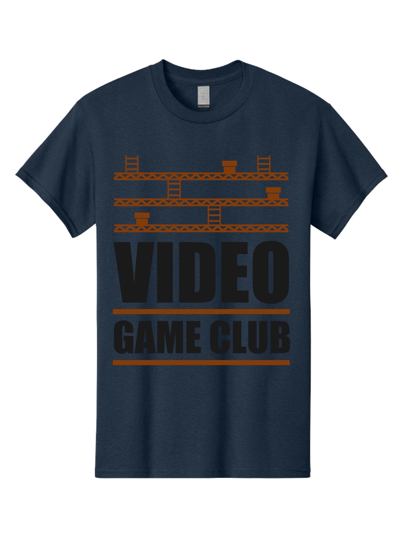 Video-Game-Club Men'S Graphic Tee, 100% Cotton, Comfortable Casual Summer Wear, Machine Washable, Video Game Club, Gaming Community, Retro Gaming, Pixel Art, Ladders, Platforms, Online Gaming Group, Gaming Culture -  Aaa665