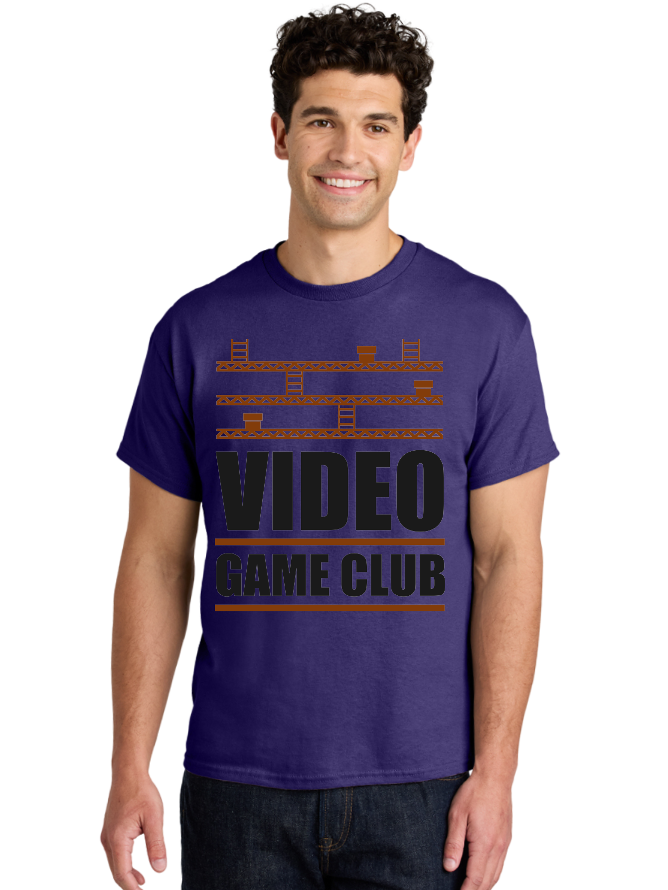 Video-Game-Club Men'S Graphic Tee, 100% Cotton, Comfortable Casual Summer Wear, Machine Washable, Video Game Club, Gaming Community, Retro Gaming, Pixel Art, Ladders, Platforms, Online Gaming Group, Gaming Culture -  Aaa665 22