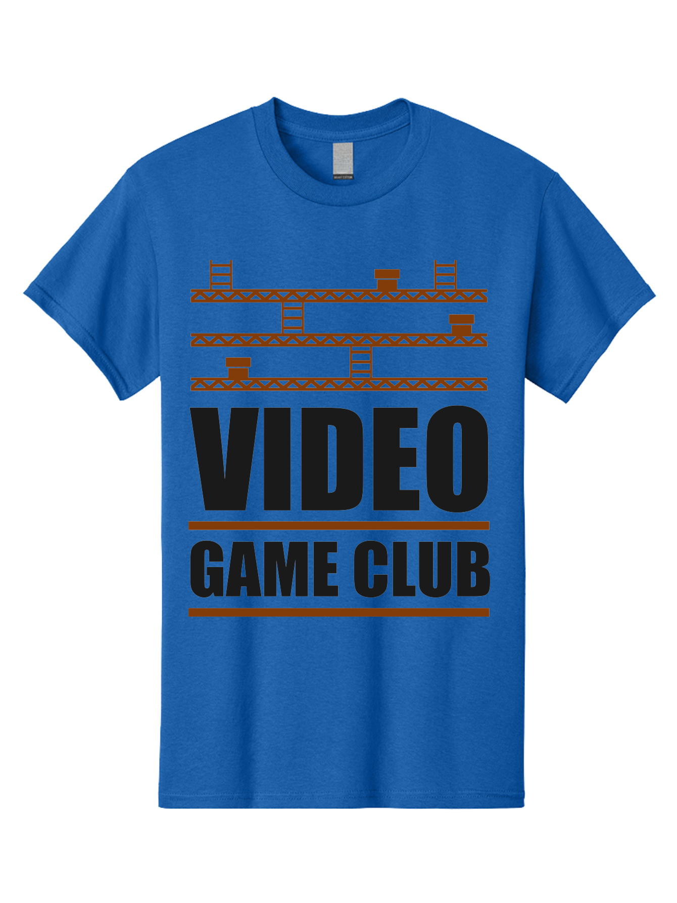 Video-Game-Club Men'S Graphic Tee, 100% Cotton, Comfortable Casual Summer Wear, Machine Washable, Video Game Club, Gaming Community, Retro Gaming, Pixel Art, Ladders, Platforms, Online Gaming Group, Gaming Culture -  Aaa665 25