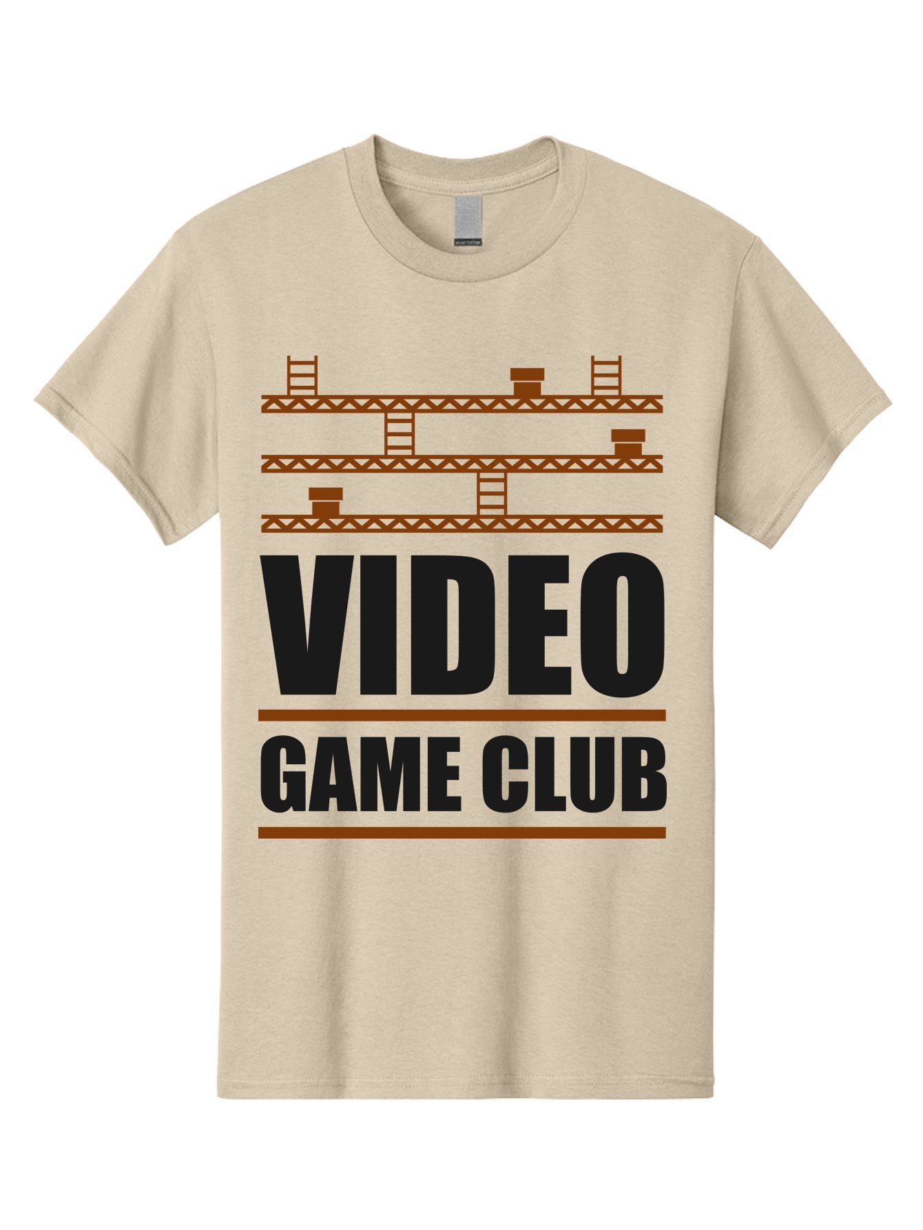 Video-Game-Club Men'S Graphic Tee, 100% Cotton, Comfortable Casual Summer Wear, Machine Washable, Video Game Club, Gaming Community, Retro Gaming, Pixel Art, Ladders, Platforms, Online Gaming Group, Gaming Culture -  Aaa665 8