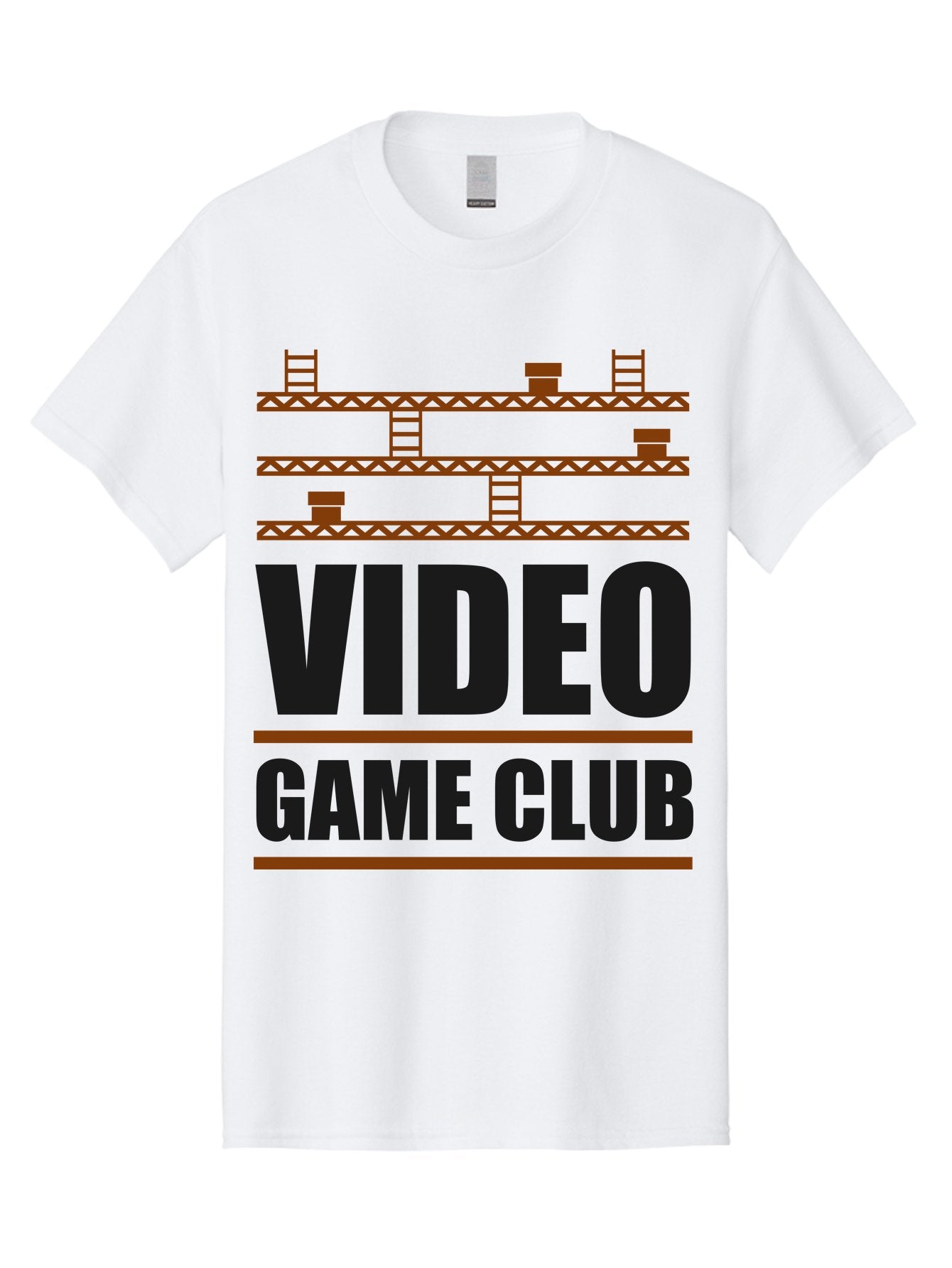 Video-Game-Club Men'S Graphic Tee, 100% Cotton, Comfortable Casual Summer Wear, Machine Washable, Video Game Club, Gaming Community, Retro Gaming, Pixel Art, Ladders, Platforms, Online Gaming Group, Gaming Culture -  Aaa665 5