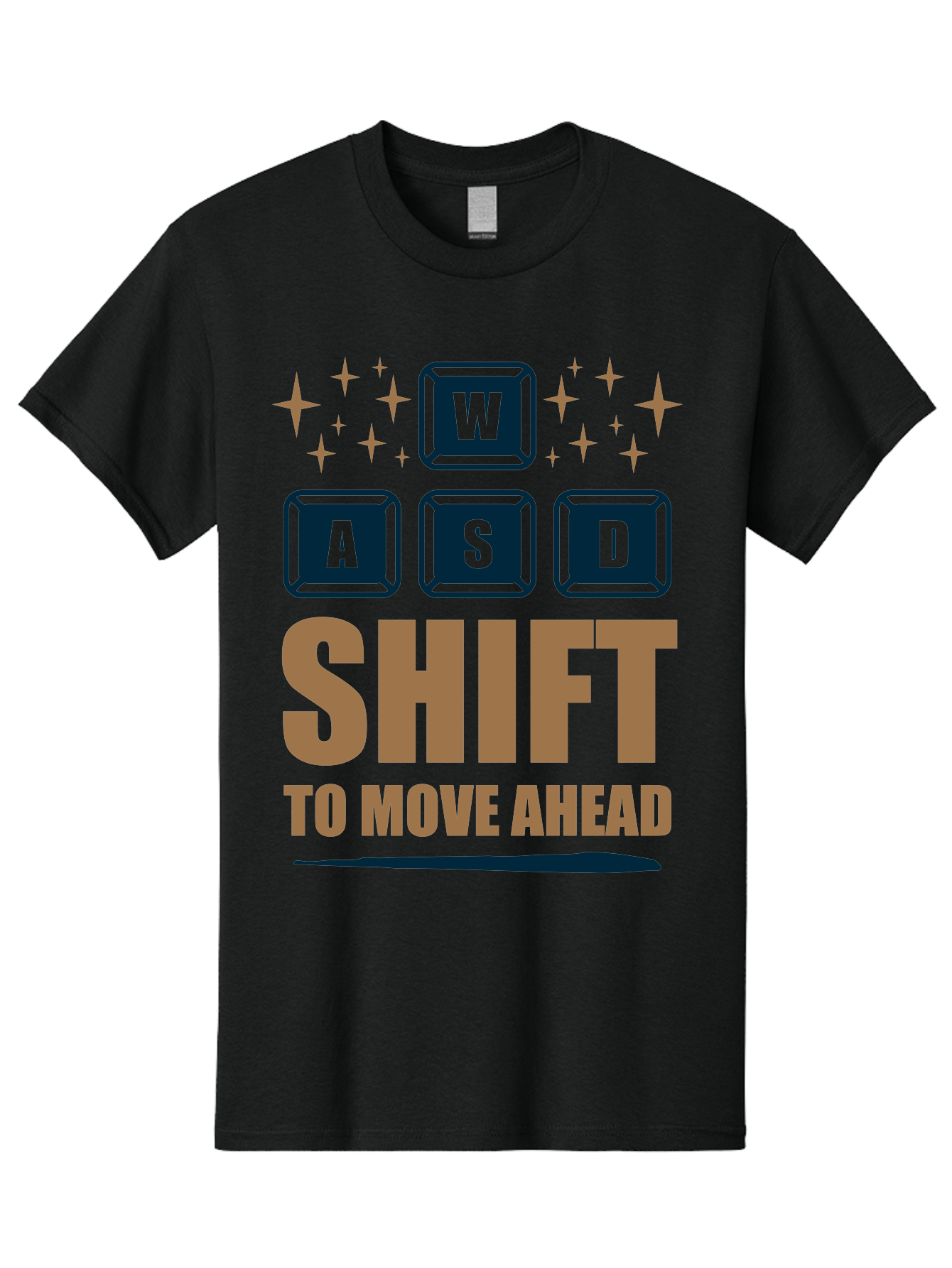 Wasd-Shift-To-Move-Ahead Men'S Graphic Tee, 100% Cotton, Comfortable Casual Summer Wear, Machine Washable, Gaming Keyboard Controls, Wasd Keys, Shift Key, Gaming Tips, Move Ahead, Progress, Gaming Movement, Keyboard Shortcuts, Gaming Advice -  Aaa667