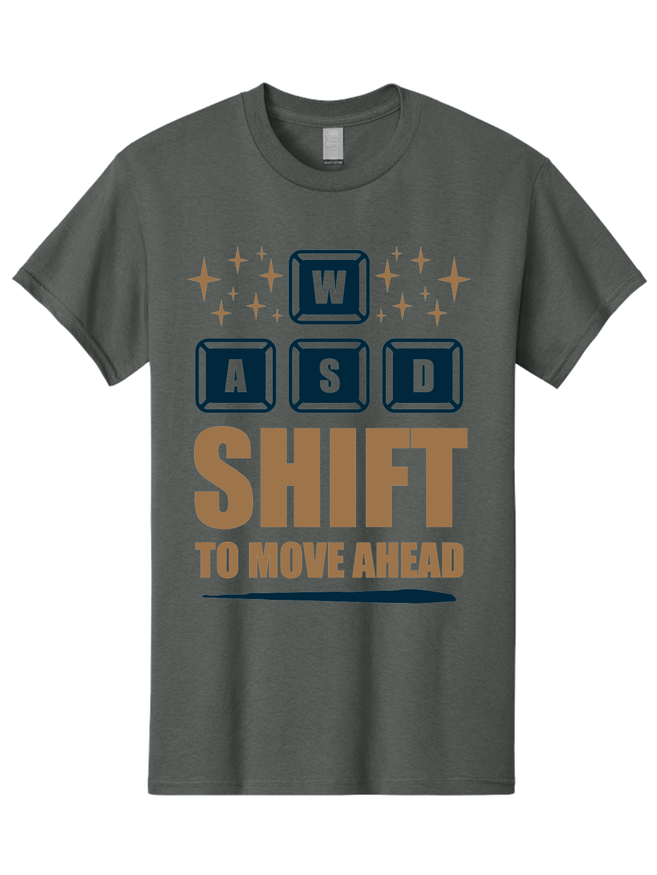 Wasd-Shift-To-Move-Ahead Men'S Graphic Tee, 100% Cotton, Comfortable Casual Summer Wear, Machine Washable, Gaming Keyboard Controls, Wasd Keys, Shift Key, Gaming Tips, Move Ahead, Progress, Gaming Movement, Keyboard Shortcuts, Gaming Advice -  Aaa667 3