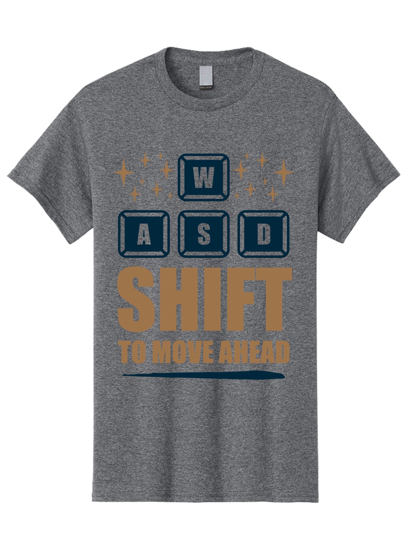 Wasd-Shift-To-Move-Ahead Men'S Graphic Tee, 100% Cotton, Comfortable Casual Summer Wear, Machine Washable, Gaming Keyboard Controls, Wasd Keys, Shift Key, Gaming Tips, Move Ahead, Progress, Gaming Movement, Keyboard Shortcuts, Gaming Advice -  Aaa667 6