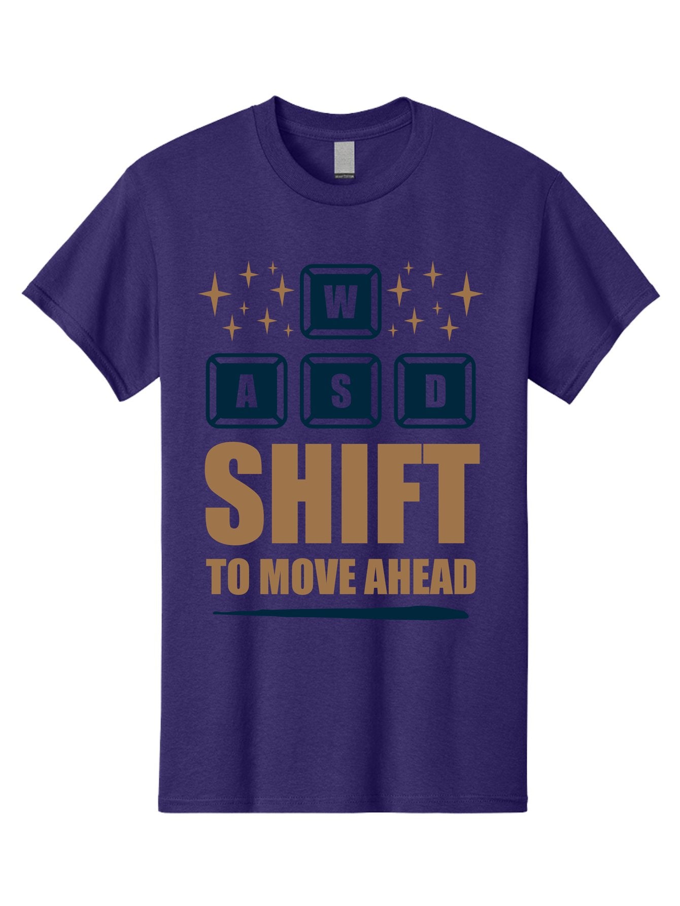 Wasd-Shift-To-Move-Ahead Men'S Graphic Tee, 100% Cotton, Comfortable Casual Summer Wear, Machine Washable, Gaming Keyboard Controls, Wasd Keys, Shift Key, Gaming Tips, Move Ahead, Progress, Gaming Movement, Keyboard Shortcuts, Gaming Advice -  Aaa667 4