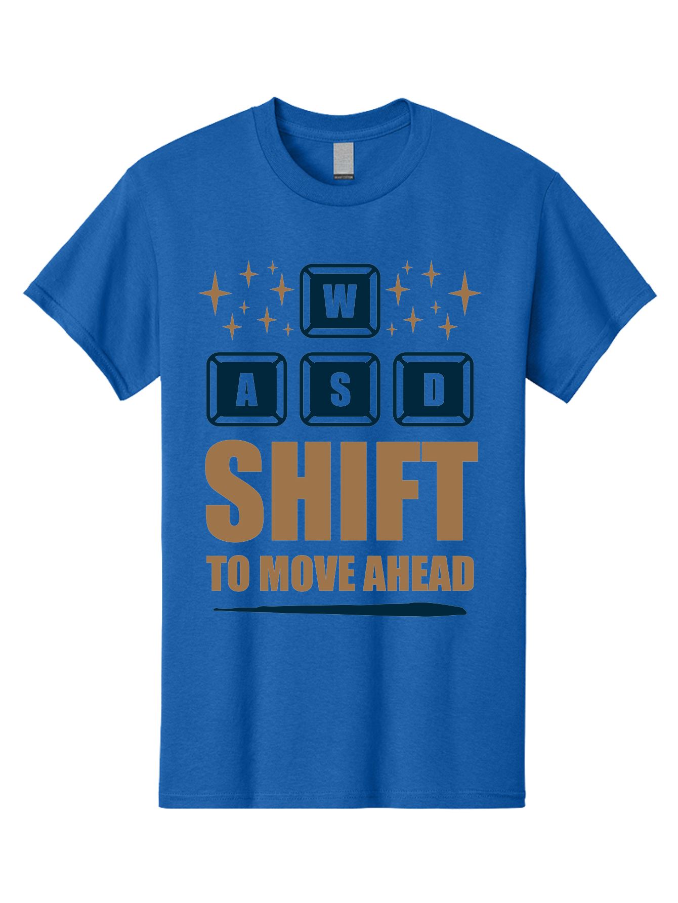 Wasd-Shift-To-Move-Ahead Men'S Graphic Tee, 100% Cotton, Comfortable Casual Summer Wear, Machine Washable, Gaming Keyboard Controls, Wasd Keys, Shift Key, Gaming Tips, Move Ahead, Progress, Gaming Movement, Keyboard Shortcuts, Gaming Advice -  Aaa667 25