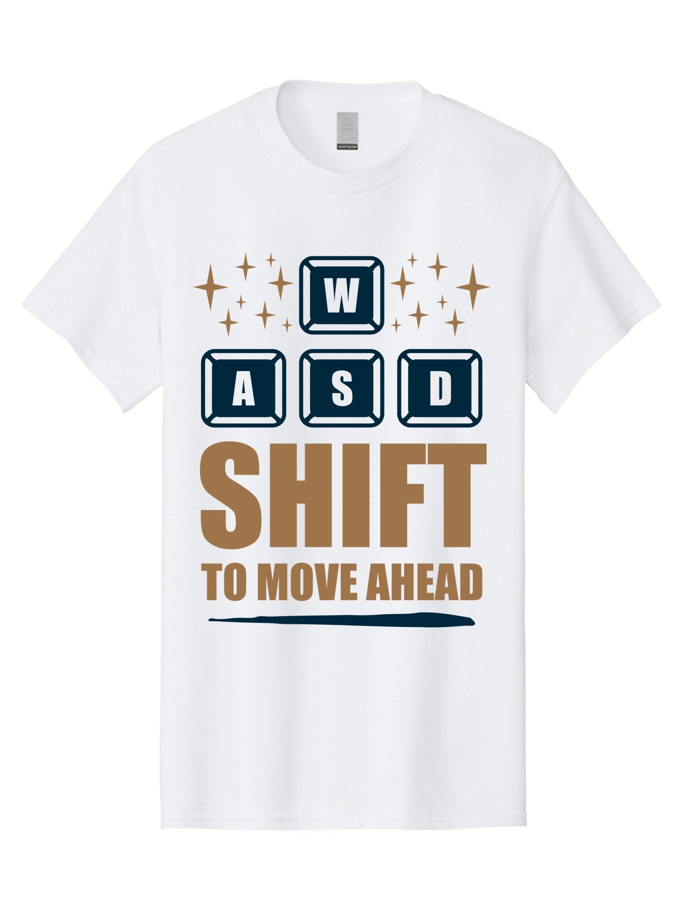 Wasd-Shift-To-Move-Ahead Men'S Graphic Tee, 100% Cotton, Comfortable Casual Summer Wear, Machine Washable, Gaming Keyboard Controls, Wasd Keys, Shift Key, Gaming Tips, Move Ahead, Progress, Gaming Movement, Keyboard Shortcuts, Gaming Advice -  Aaa667 5