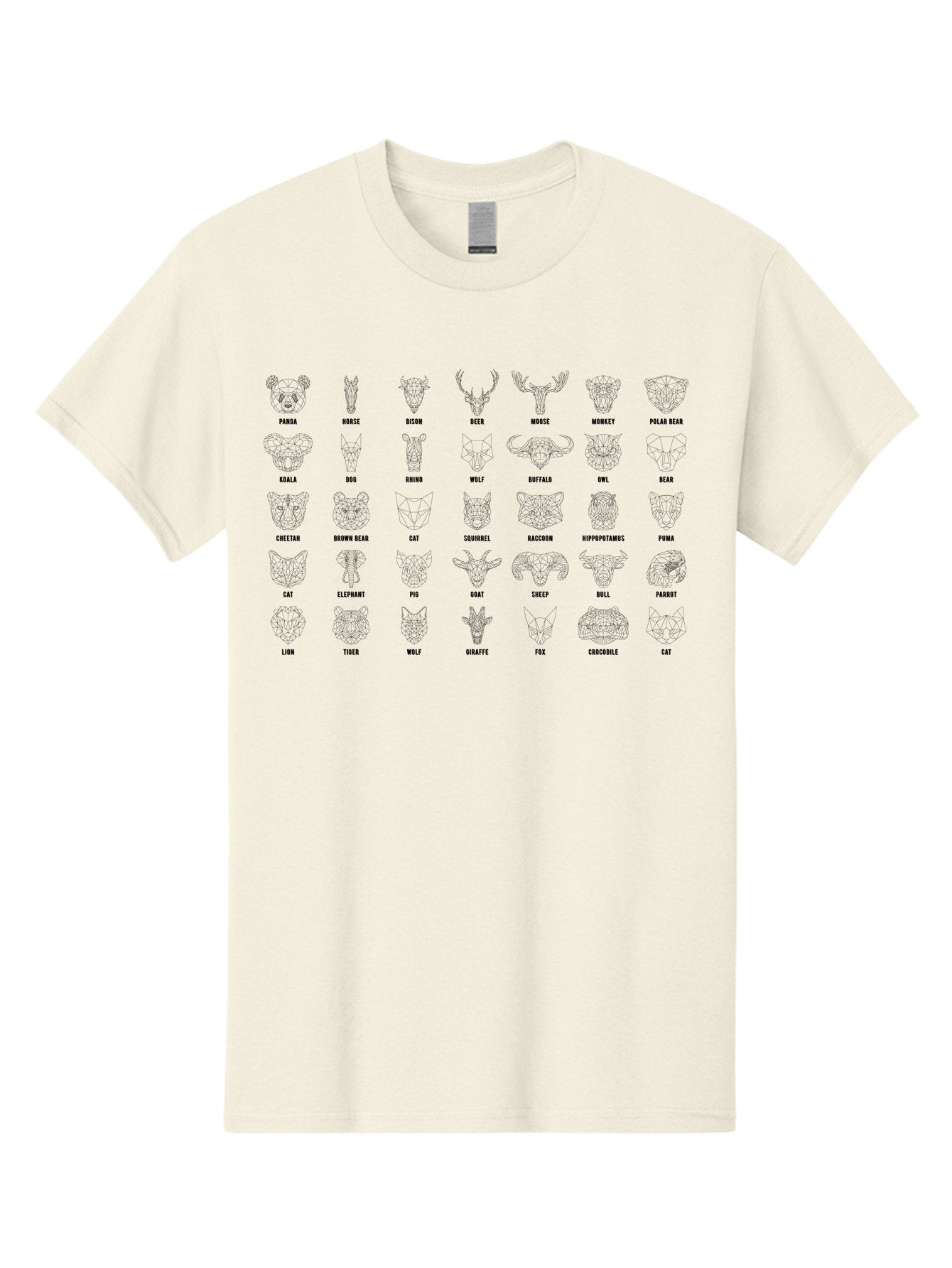 Animal-Silhouettes Men'S Graphic Tee, 100% Cotton, Comfortable Casual Summer Wear, Machine Washable, Animal Heads, Wildlife Illustrations, Mammal Faces, Fauna Silhouettes, Animal Profiles, Zoological Graphics, Wildlife Art, Animal Designs, -  Aaa669 14