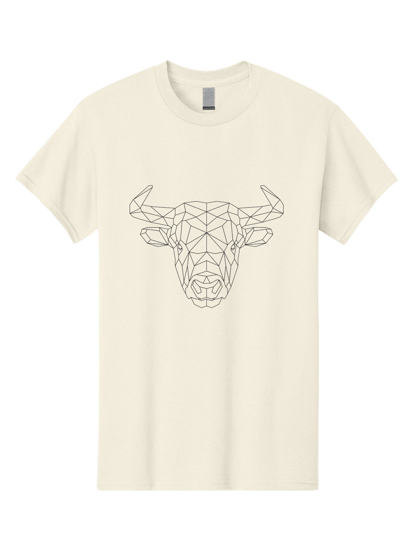 Bull-Head-1 Men'S Graphic Tee, 100% Cotton, Comfortable Casual Summer Wear, Machine Washable, Geometric Bull Head, Wireframe Art, Low Poly Design, Abstract Animal, Modern Minimalist, Futuristic Style, Bull Silhouette, Angular Shapes, -  Aaa671 17