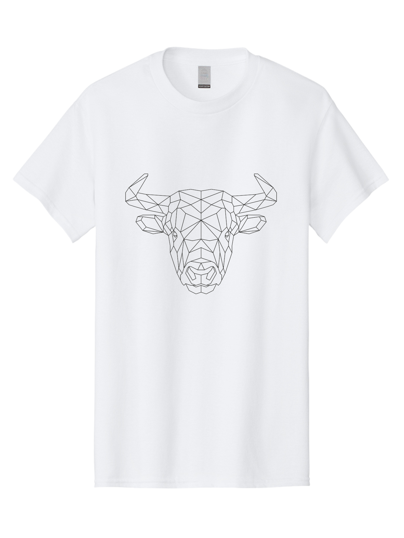 Bull-Head-1 Men'S Graphic Tee, 100% Cotton, Comfortable Casual Summer Wear, Machine Washable, Geometric Bull Head, Wireframe Art, Low Poly Design, Abstract Animal, Modern Minimalist, Futuristic Style, Bull Silhouette, Angular Shapes, -  Aaa671 29