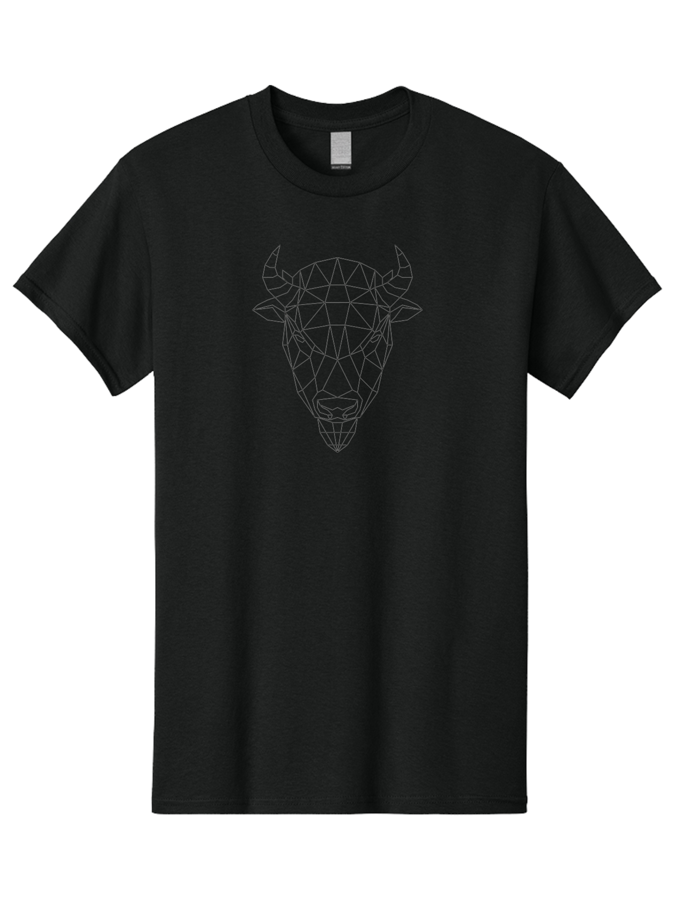 Bull-Head-2 Men'S Graphic Tee, 100% Cotton, Comfortable Casual Summer Wear, Machine Washable, Geometric Bull Head, Polygonal Art, Minimalist Design, Wireframe Style, Bull Illustration, Low Poly, Bull Face, Modern Art -  Aaa672