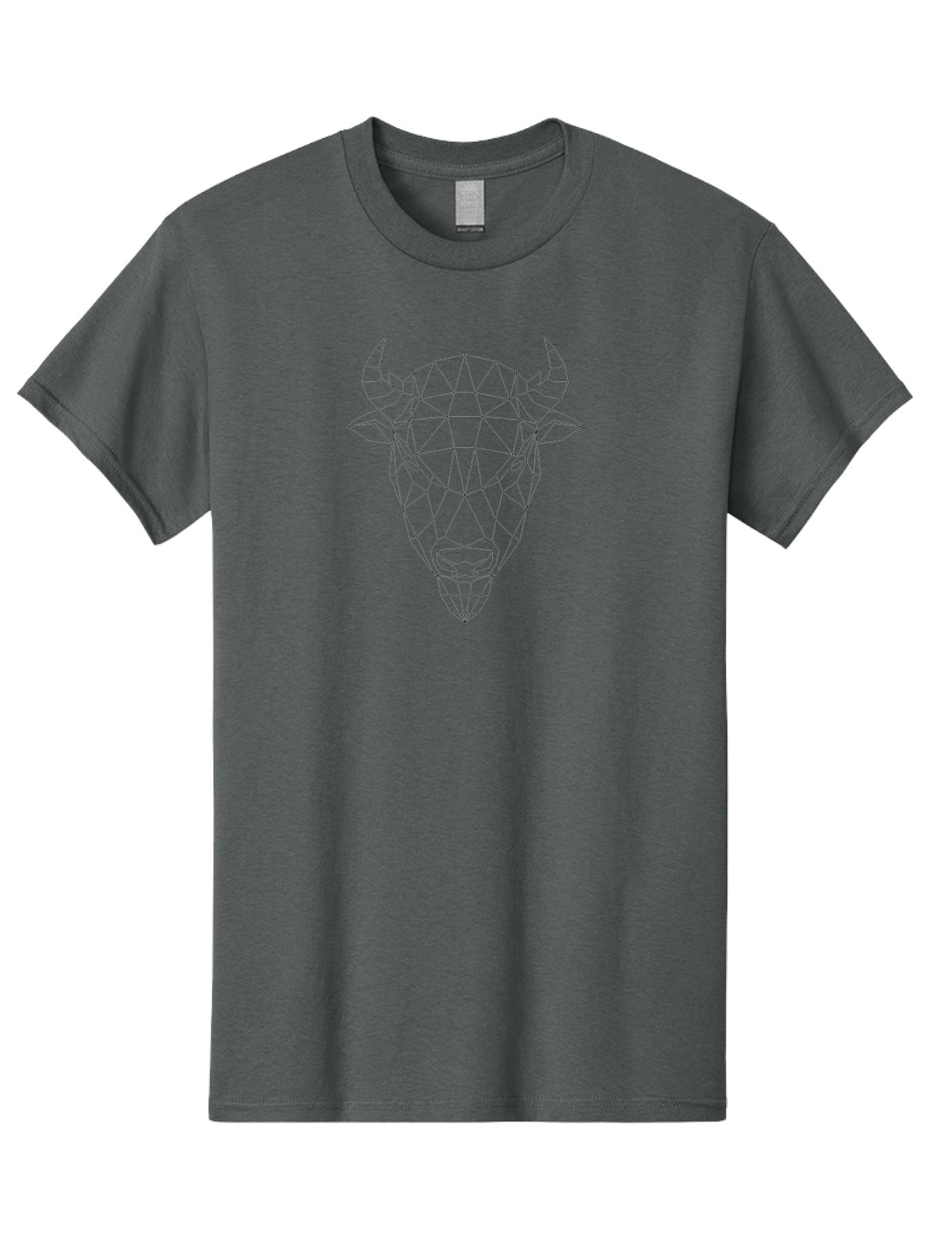 Bull-Head-2 Men'S Graphic Tee, 100% Cotton, Comfortable Casual Summer Wear, Machine Washable, Geometric Bull Head, Polygonal Art, Minimalist Design, Wireframe Style, Bull Illustration, Low Poly, Bull Face, Modern Art -  Aaa672 3