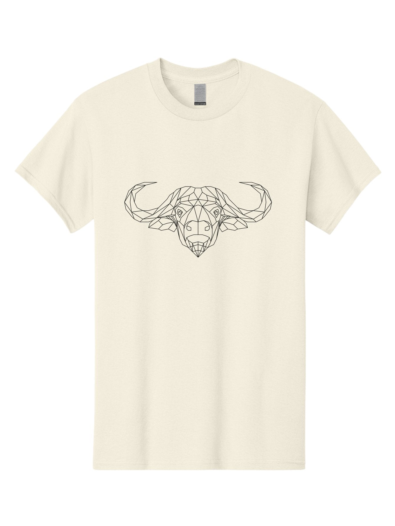Bull-Head Men'S Graphic Tee, 100% Cotton, Comfortable Casual Summer Wear, Machine Washable, Geometric Bull Head, Minimalist Design, Modern Art, Low Poly Style, Black Outline, Abstract Animal, Futuristic Illustration, Bull Face -  Aaa675 6