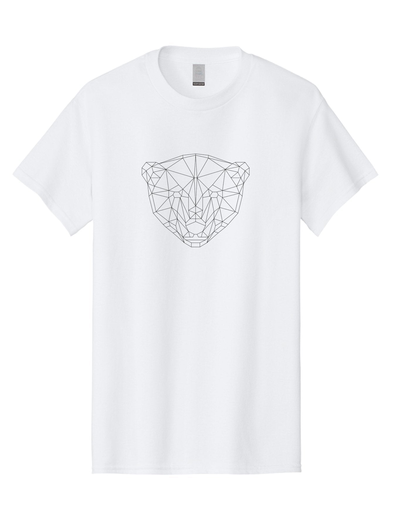 Diamond-1 Men'S Graphic Tee, 100% Cotton, Comfortable Casual Summer Wear, Machine Washable, Geometric Bear Face, Low Poly Art, Minimalist Design, Black Lines, Polygon Shapes, Modern Illustration, Stylized Bear, Digital Art, Simple Shapes -  Aaa678 15