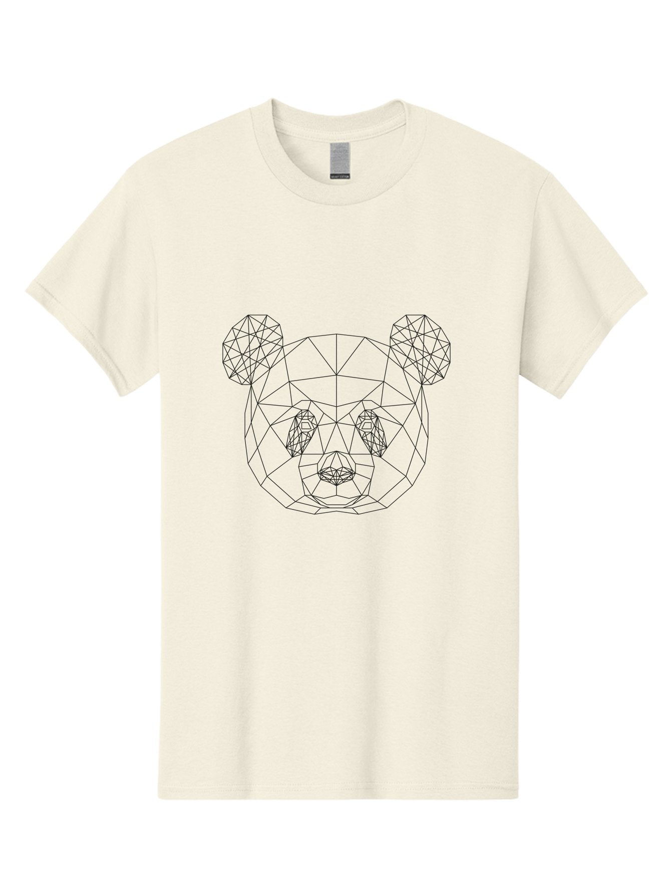 Geometric-Bear-Face Men'S Graphic Tee, 100% Cotton, Comfortable Casual Summer Wear, Machine Washable, Low Poly Bear, Geometric Art, Modern Design, Wireframe Style, Abstract Animal, Digital Illustration, Futuristic Graphics, -  Aaa680 3