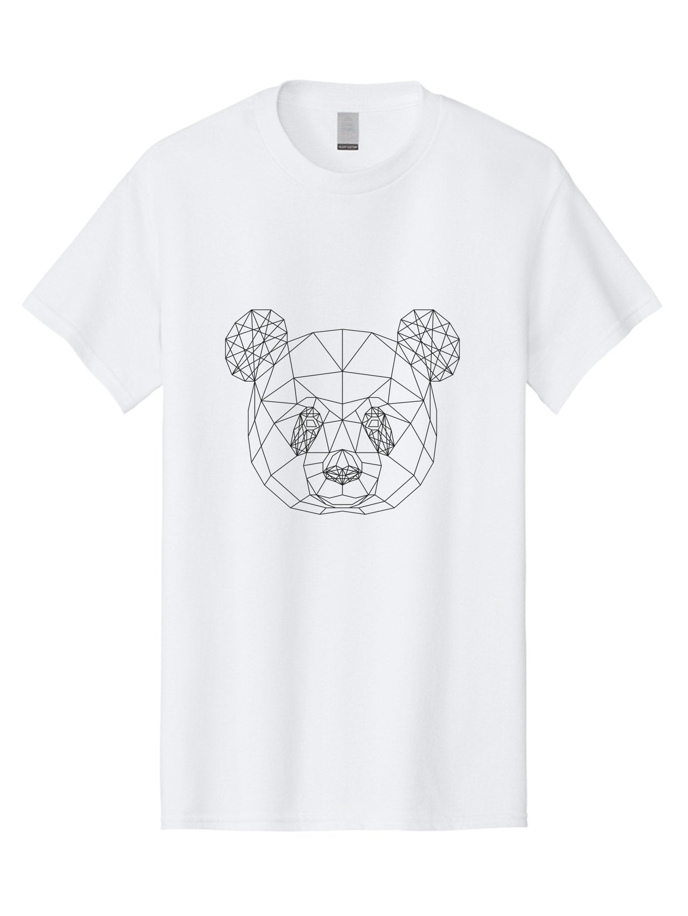 Geometric-Bear-Face Men'S Graphic Tee, 100% Cotton, Comfortable Casual Summer Wear, Machine Washable, Low Poly Bear, Geometric Art, Modern Design, Wireframe Style, Abstract Animal, Digital Illustration, Futuristic Graphics, -  Aaa680 15