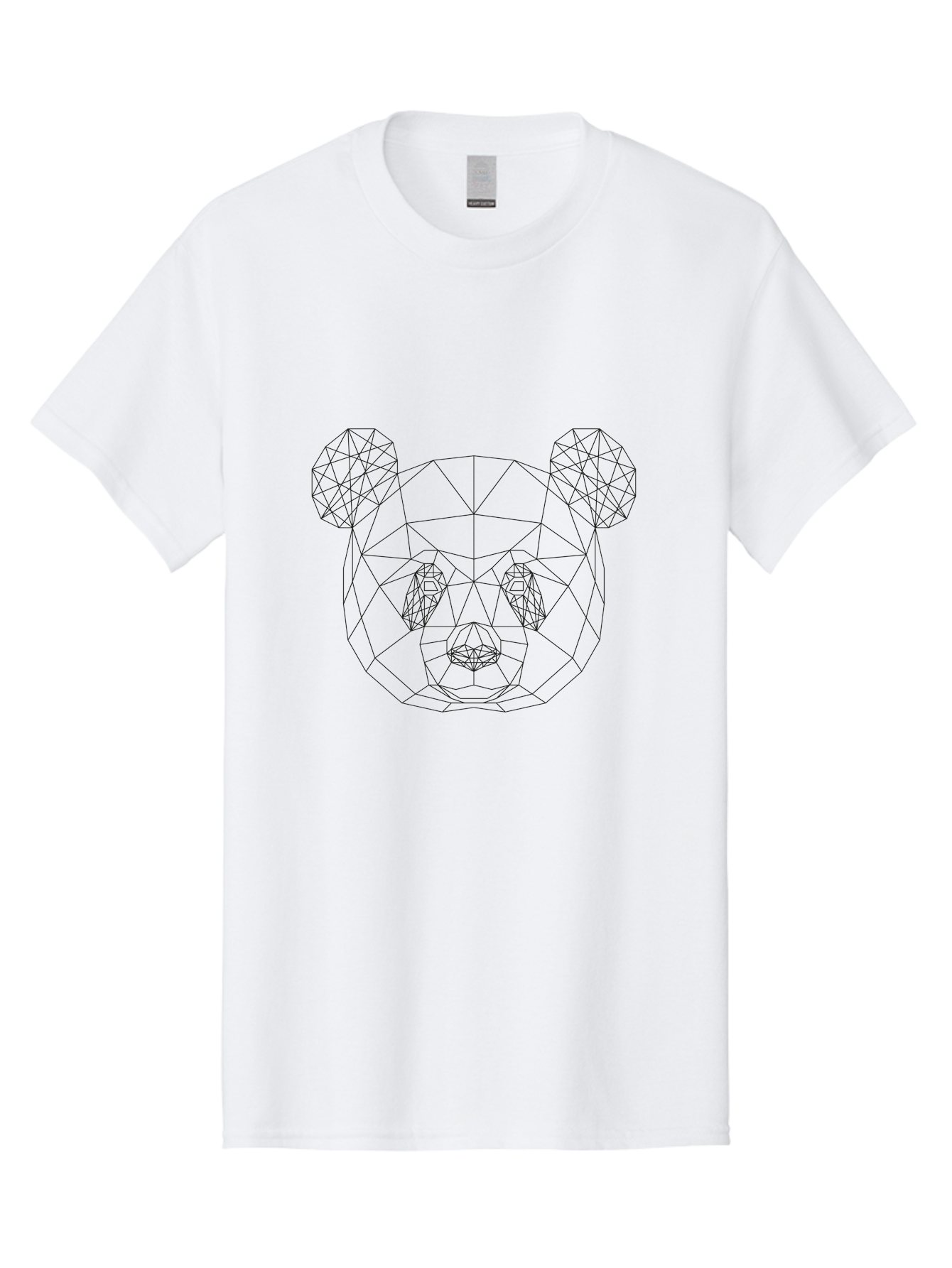 Geometric-Bear-Face Men'S Graphic Tee, 100% Cotton, Comfortable Casual Summer Wear, Machine Washable, Low Poly Bear, Geometric Art, Modern Design, Wireframe Style, Abstract Animal, Digital Illustration, Futuristic Graphics, -  Aaa680 29