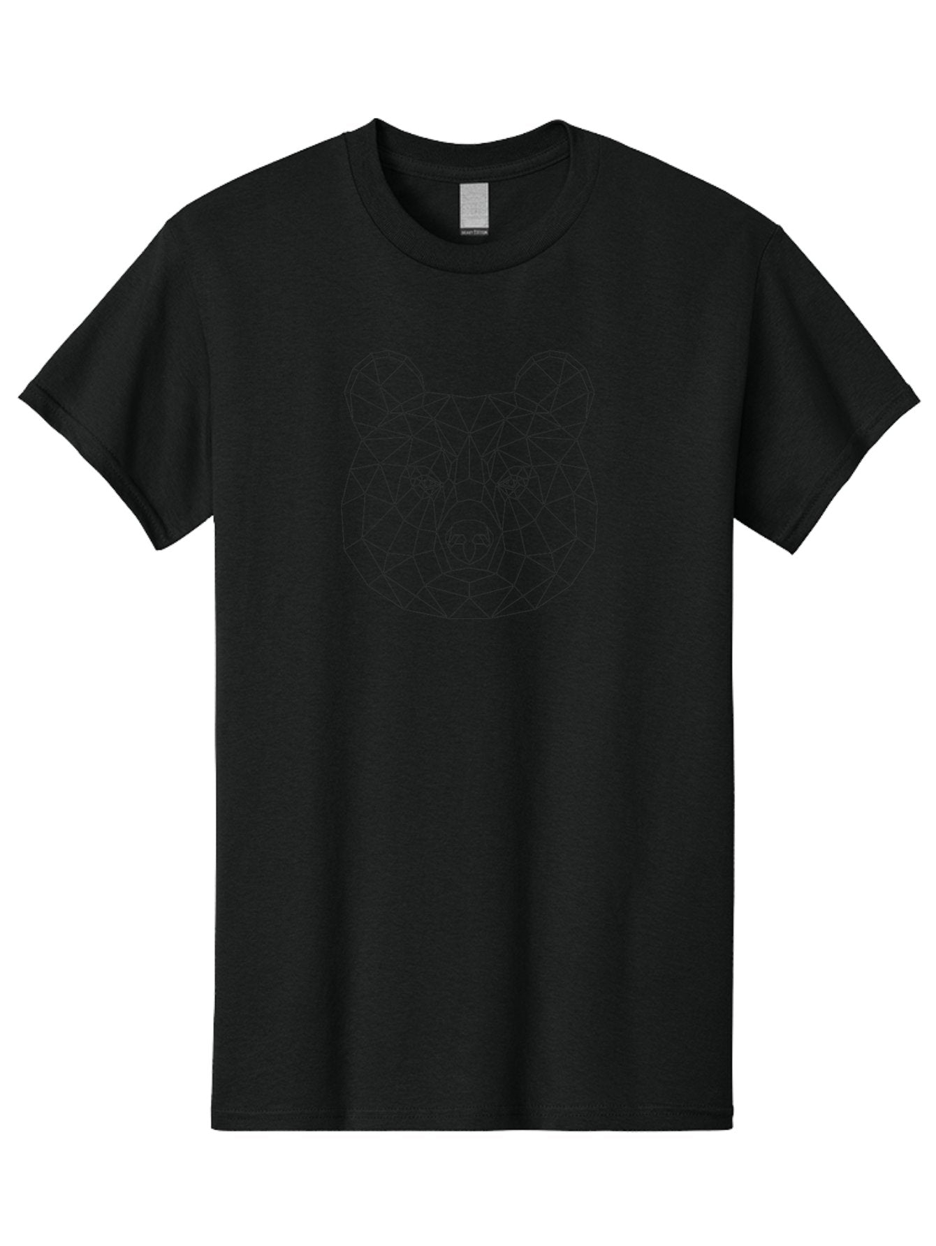 Geometric-Bear-Head-2 Men'S Graphic Tee, 100% Cotton, Comfortable Casual Summer Wear, Machine Washable, Geometric Bear Face, Low Poly Art, Modern Animal Design, Minimalist Illustration, Black And White Graphics, Abstract Wildlife -  Aaa682 15