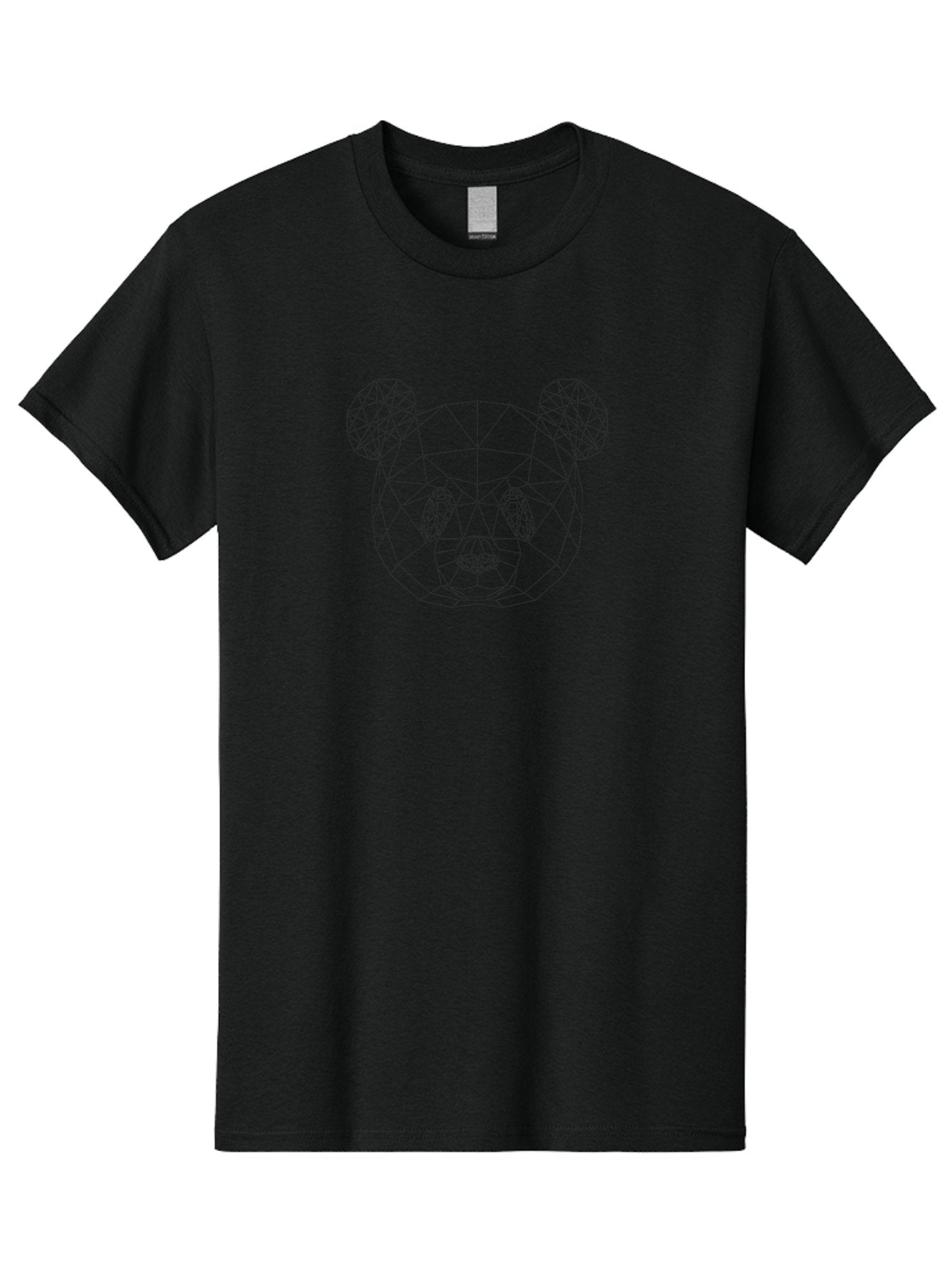 Geometric-Bear-Head-3 Men'S Graphic Tee, 100% Cotton, Comfortable Casual Summer Wear, Machine Washable, Geometric Bear Head, Wireframe Design, Low Poly Art, Modern Animal Illustration, Minimalist Style, Black Lines, Polygonal Shape, -  Aaa683 4