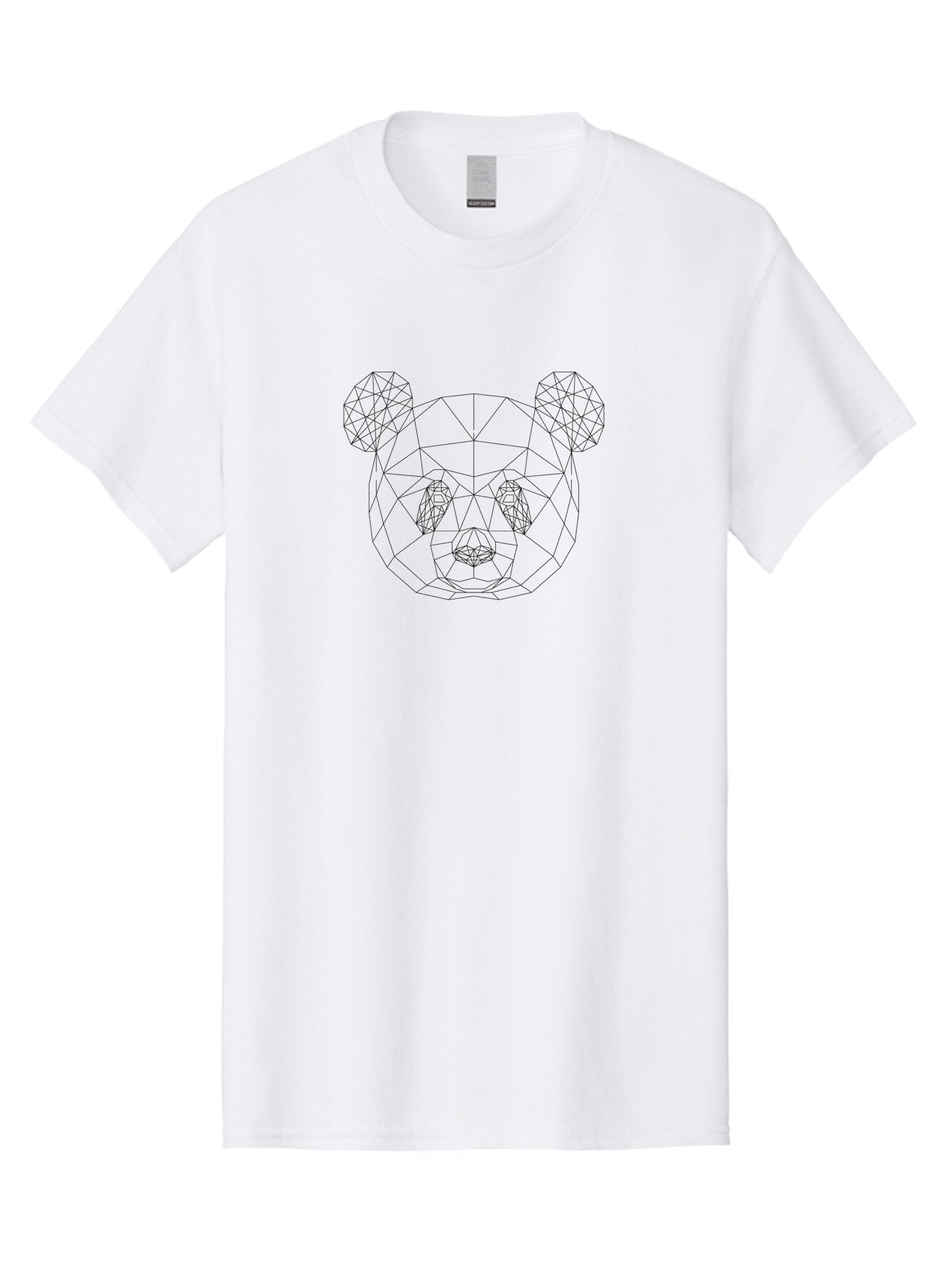 Geometric-Bear-Head-3 Men'S Graphic Tee, 100% Cotton, Comfortable Casual Summer Wear, Machine Washable, Geometric Bear Head, Wireframe Design, Low Poly Art, Modern Animal Illustration, Minimalist Style, Black Lines, Polygonal Shape, -  Aaa683 11